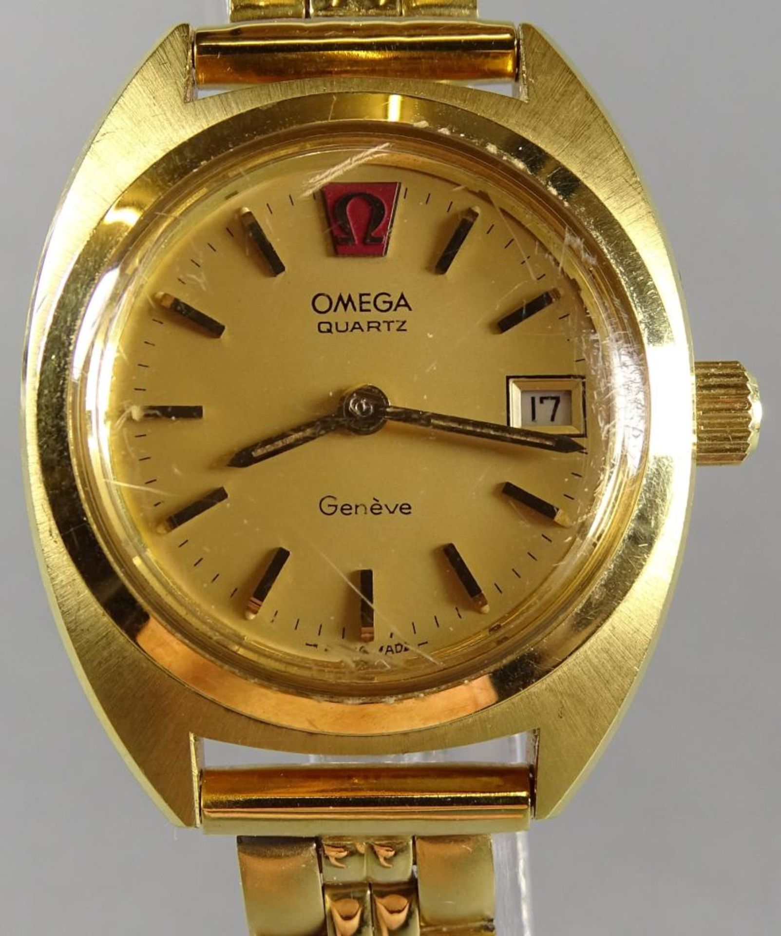 Damen Armbanduhr"Omega" Geneve,Quartz,Werk steht,Uhrzeiteinstellung nicht Funktionstüchtig, - Bild 2 aus 5