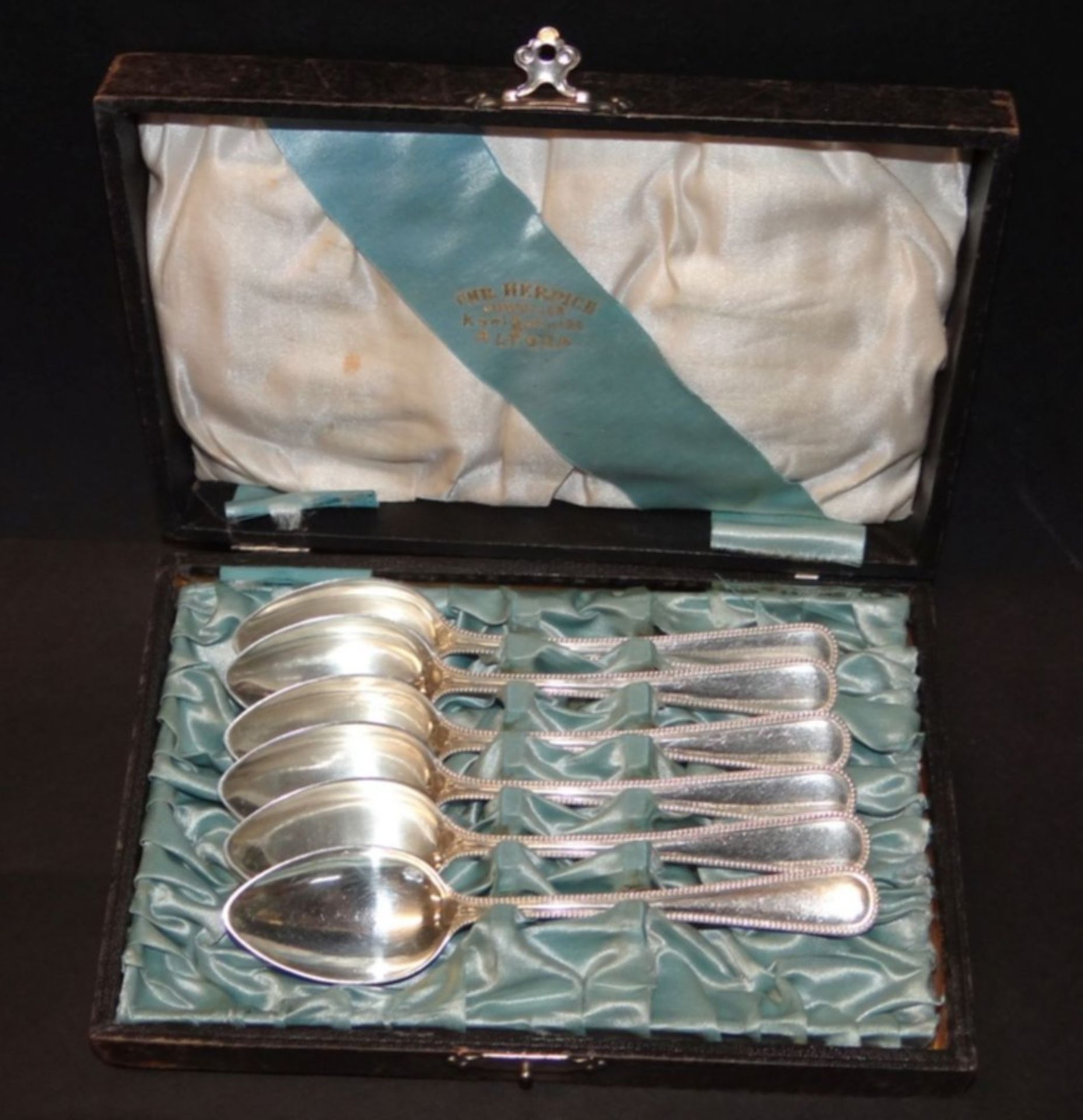 6 Kaffeelöffel, Silber-800-, in Kasten, L-13 cm, zus.105,6 g - Bild 2 aus 4