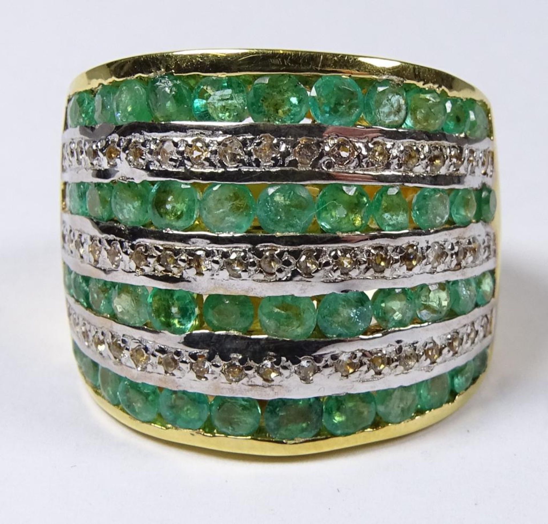 Smaragd Ring,Silber -925- vergoldet, RG 54 , 8,2gr. - Bild 3 aus 4