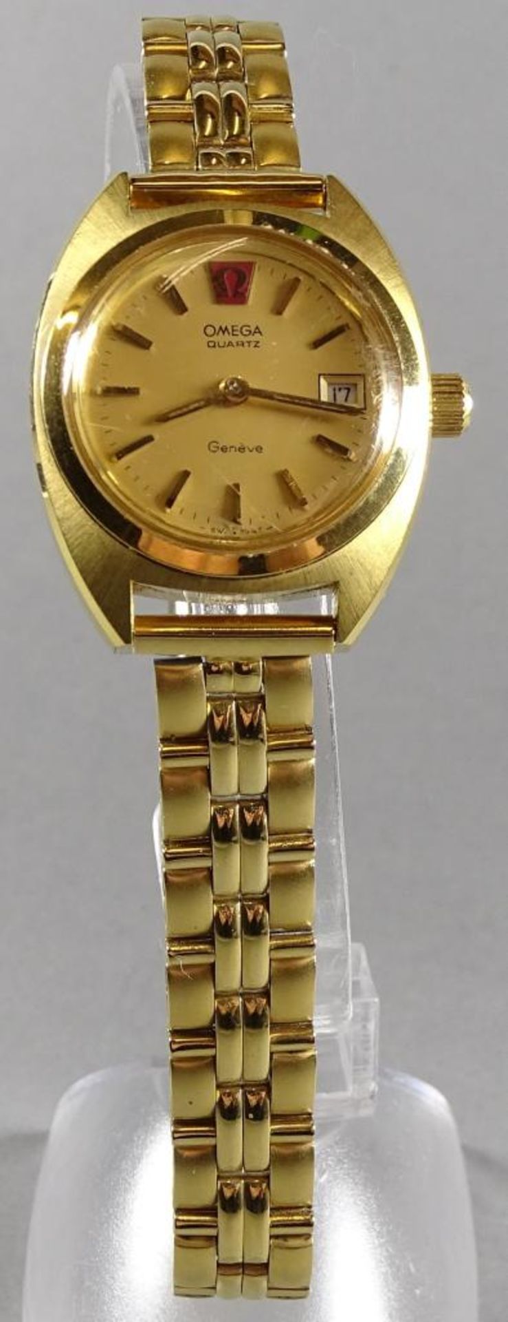 Damen Armbanduhr"Omega" Geneve,Quartz,Werk steht,Uhrzeiteinstellung nicht Funktionstüchtig,