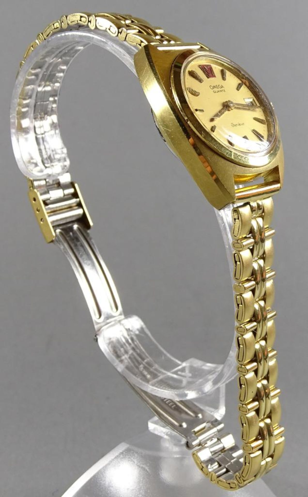 Damen Armbanduhr"Omega" Geneve,Quartz,Werk steht,Uhrzeiteinstellung nicht Funktionstüchtig, - Bild 3 aus 5