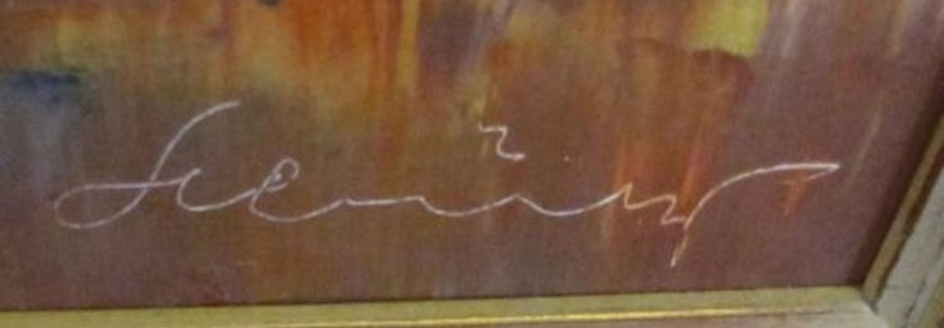 unleserl. signiertes Stilleben "Mohn in Vase", Öl/Leinwand, gerahmt, RG 74 x 64cm. - Bild 2 aus 3