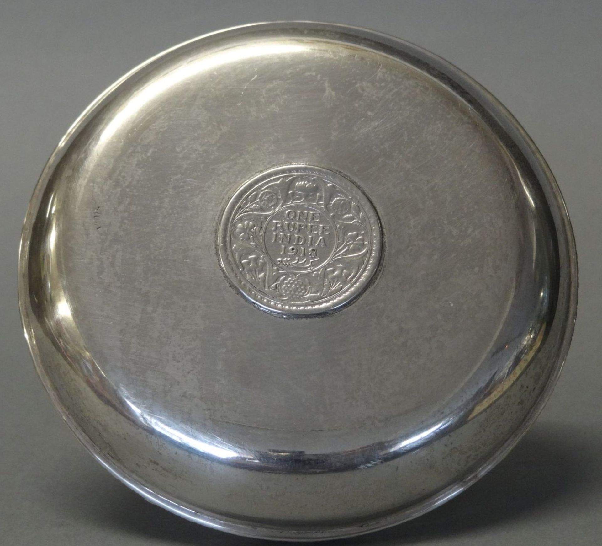 Silber-Münzschale, 1 Rupie, Indien 1918, D-10,5 cm, 82,6 gr - Bild 2 aus 5