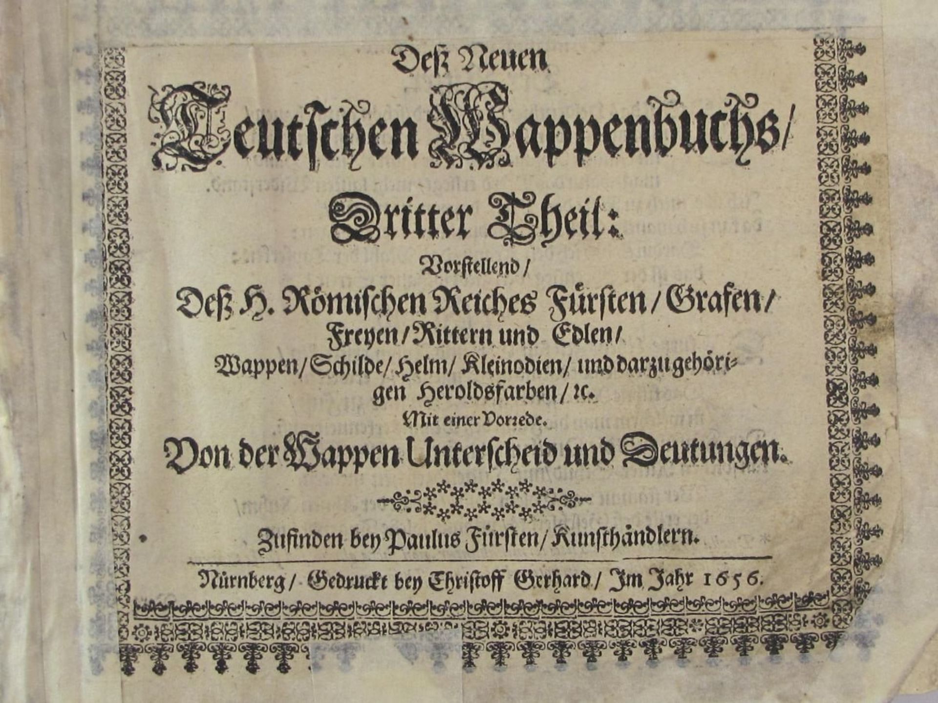 Das erneuerte und vermehrte Teutsche Wappenbuch, in welchem Deß H. Römischen Reiches Hohe - Bild 2 aus 7