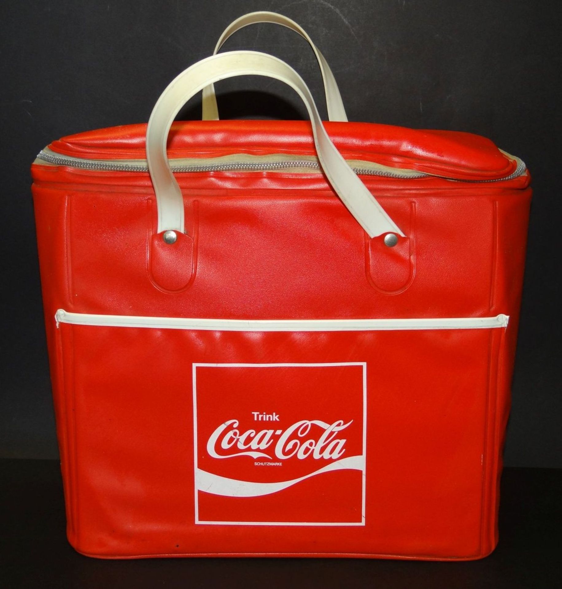 Kuhltasche mit Coca Cola Werbung, 60-70-er Jahre, Kunststoff