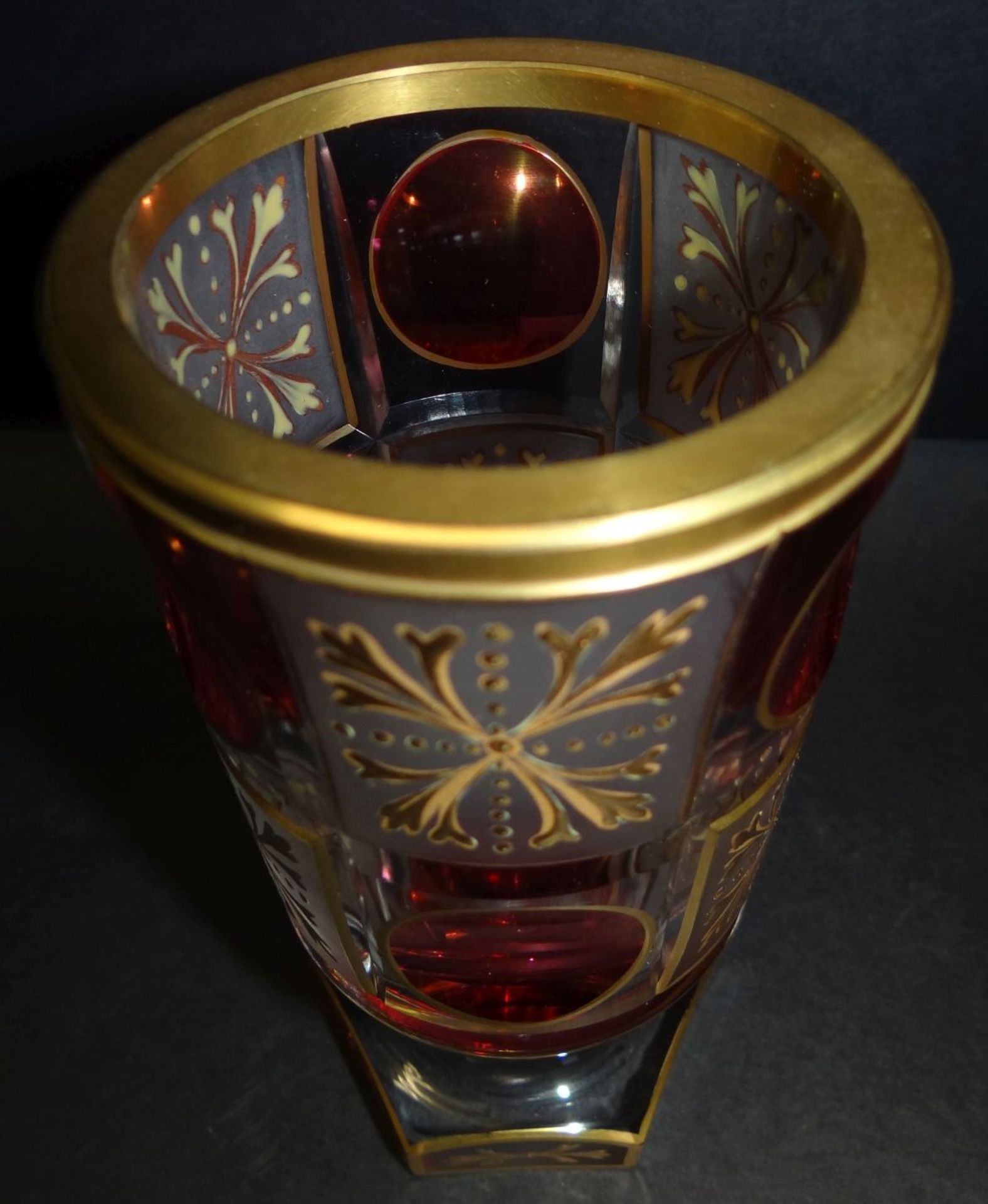 Pokalglas auf Stand, Golddekor, H-15,5 cm - Bild 4 aus 5
