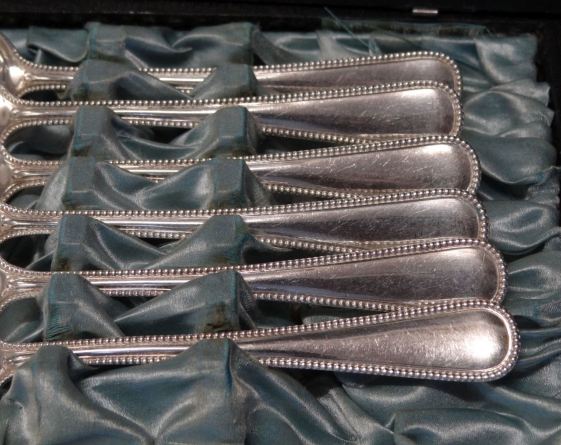 6 Kaffeelöffel, Silber-800-, in Kasten, L-13 cm, zus.105,6 g - Bild 3 aus 4