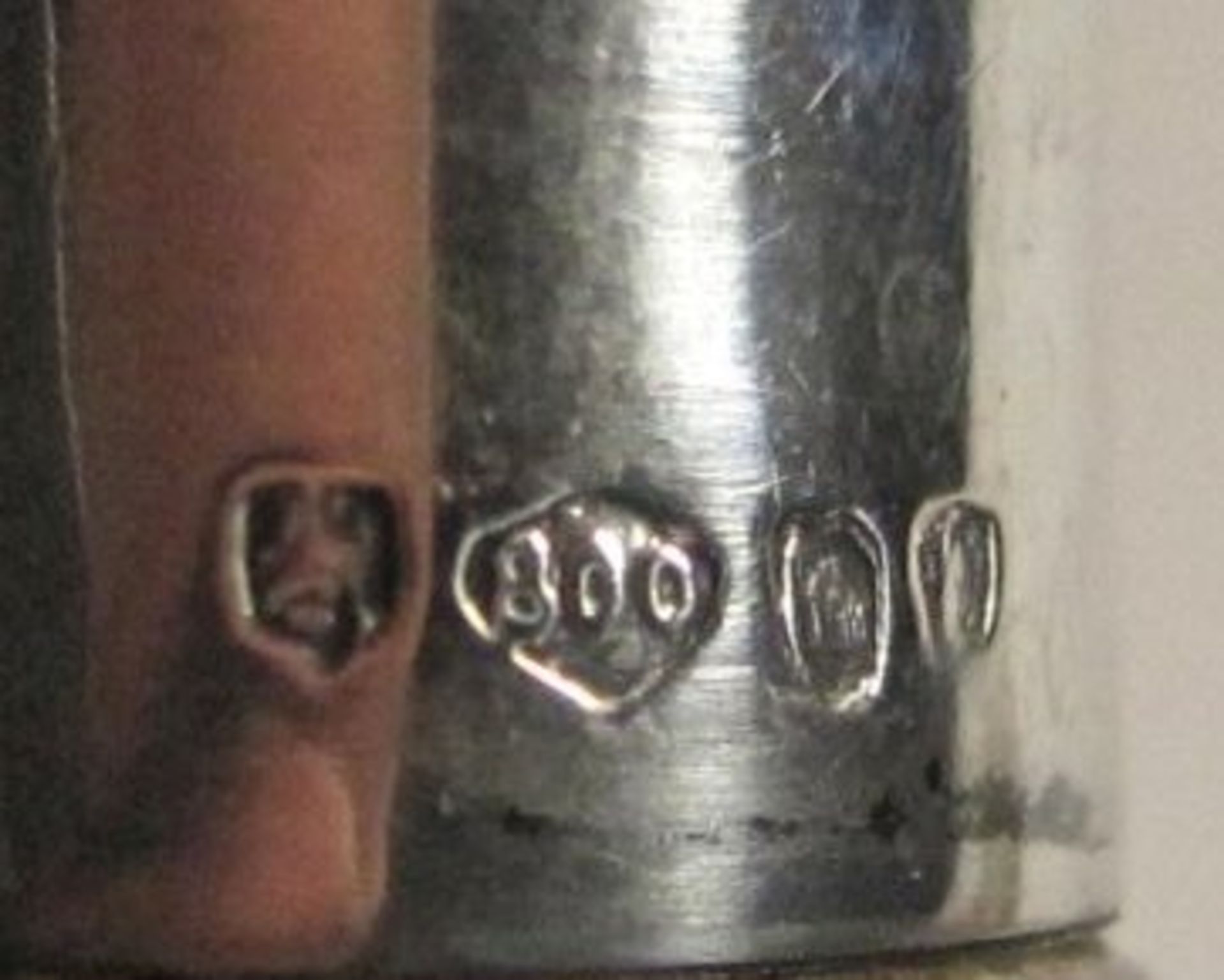 Karaffe, Kristall beschliffen, Silbermontur -800-, Korken 925er Silber, Glas mit Ablagerungen, H- - Bild 2 aus 2
