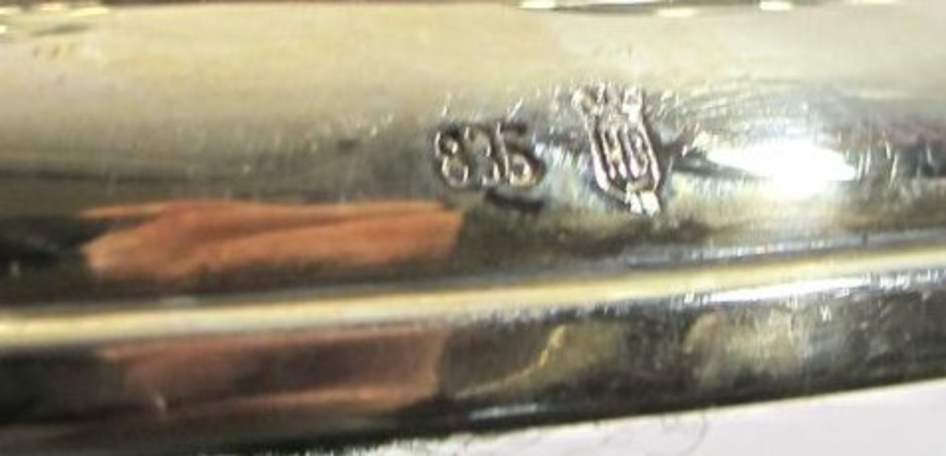 3flammiger Leuchter, 835er Silber, gefüllter Stand, H-14cm B-23cm - Bild 2 aus 2