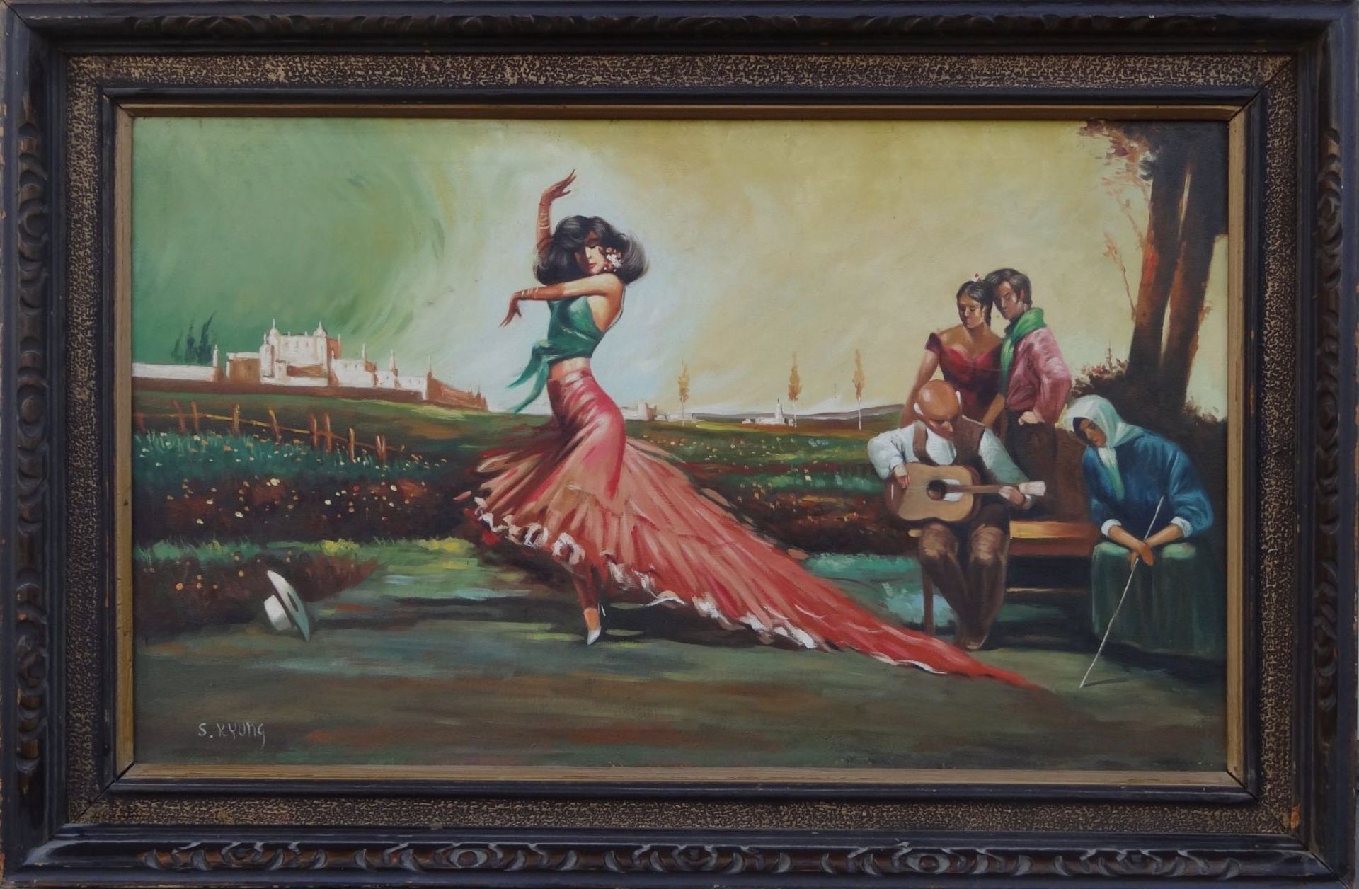 S.Kyung "Flamenco Tänzerin" öl/Leinen, gerahmt, RG 70x105 - Bild 2 aus 6