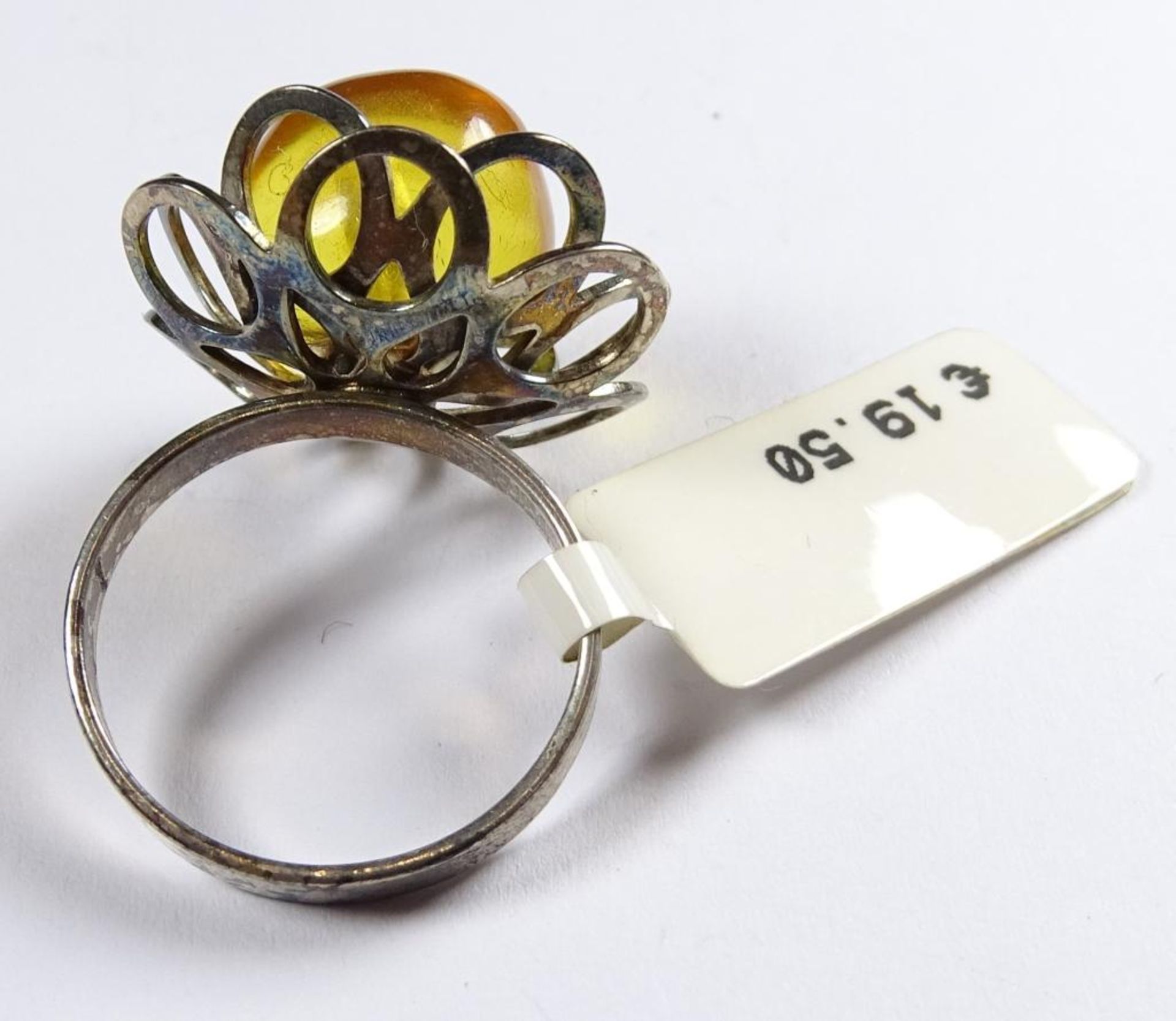 Ring,Silber -835- mit Bernstein,3,8gr., RG 51,Neu und ungetragen aus Juweliersauflösun - Bild 3 aus 3