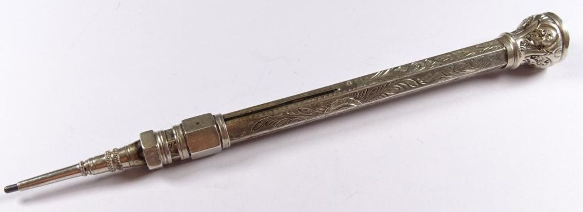 Jugendstil Schreibgerät,Bleistift,Silber,Amethyst,L-9,5c