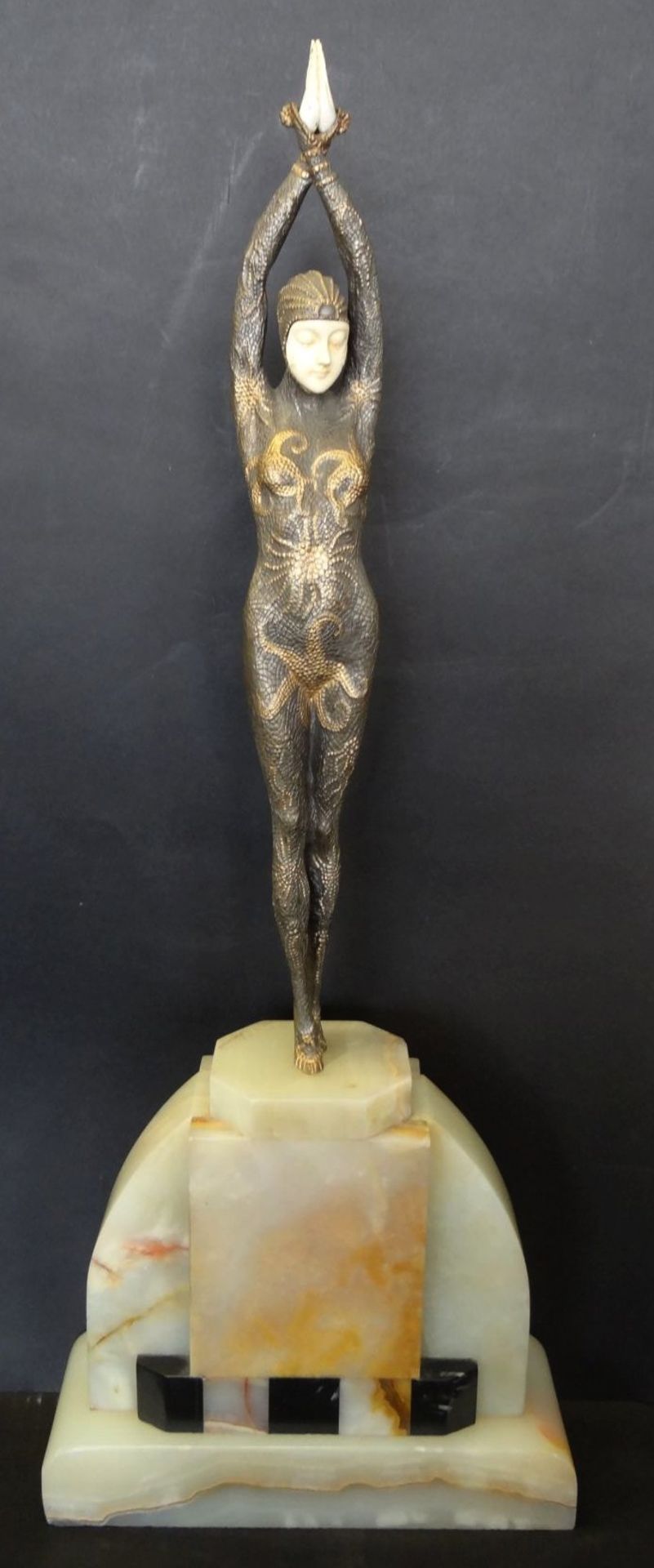 Demetre Haralamb CHIPARUS (1886-1947), gr. Art Deko Bronze "Starfish" um 1925, mit Elfenbein-Kopf - Bild 3 aus 10