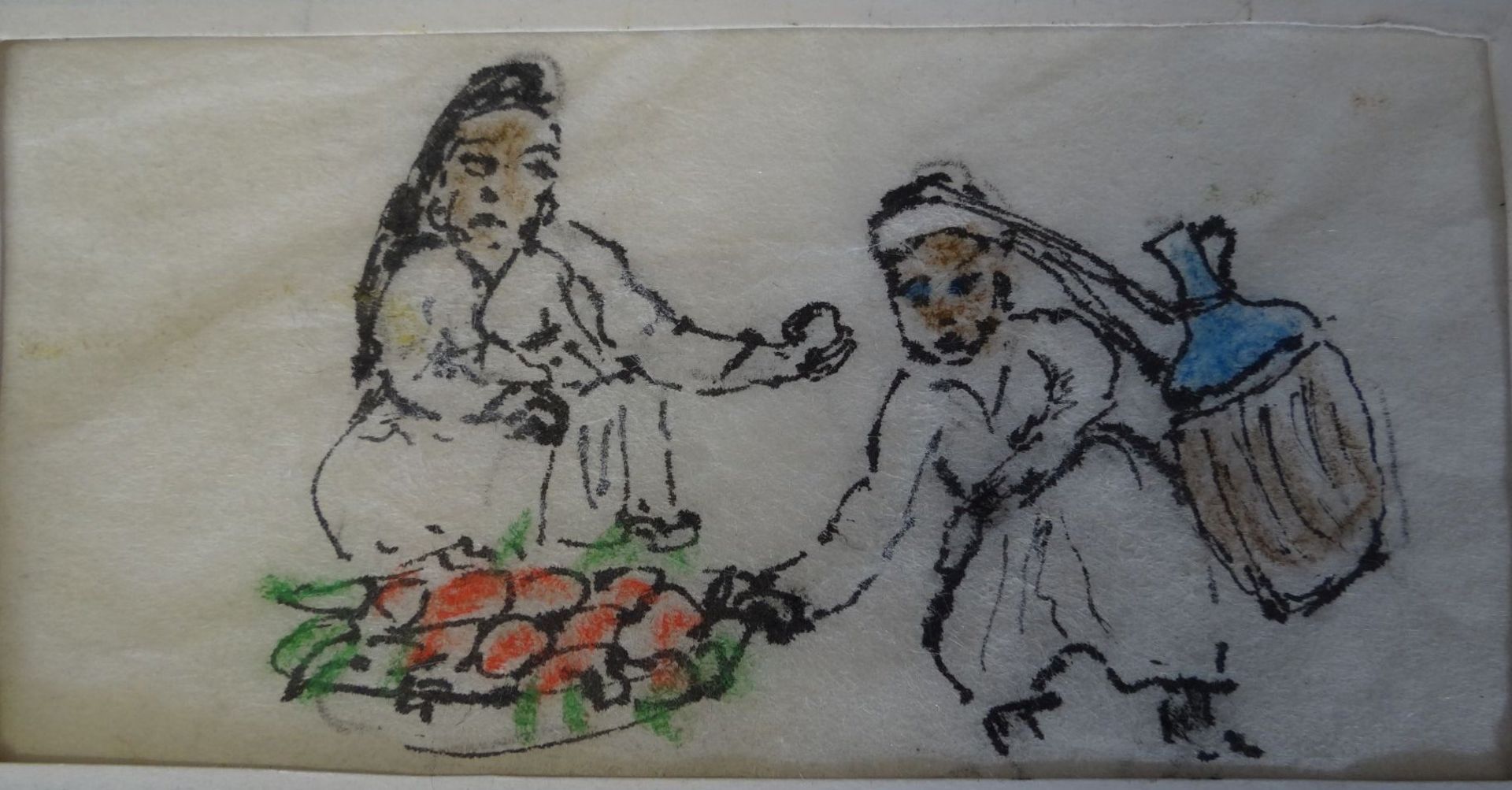 Otto LARSEN (1889-1970), 8x colorierte Skizzen auf Fettpapier aus Algerien, 1934, in einem PP, diese - Bild 10 aus 10