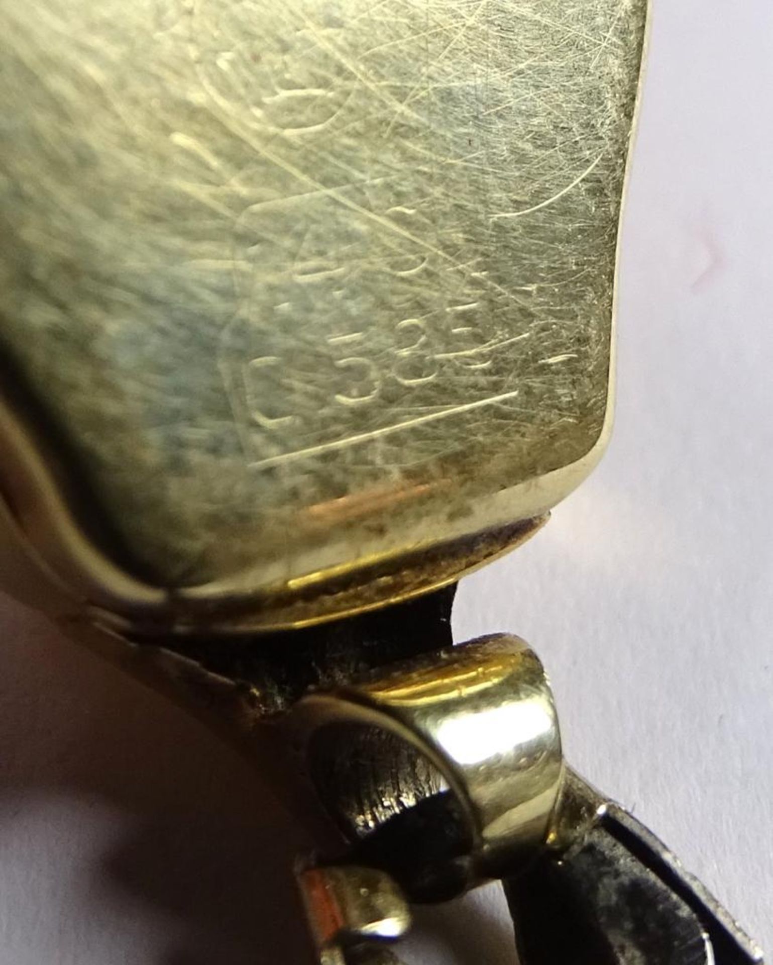 Damen Armbanduhr,Goldgehäuse -585-,Handaufzug,Werk läuf - Bild 4 aus 4