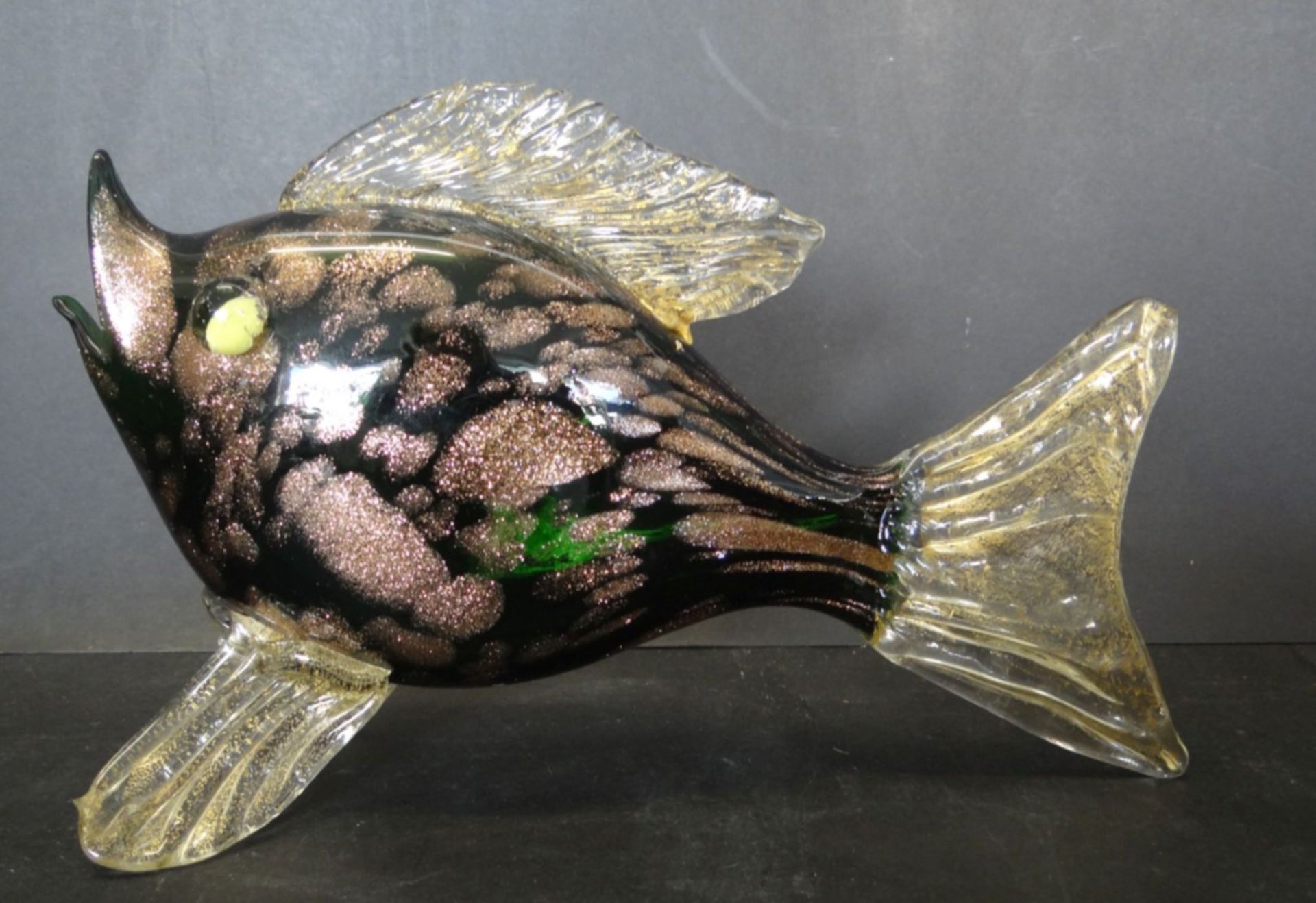 gr. Murano-Fisch, bunt, H-13 cm, L-22 cm