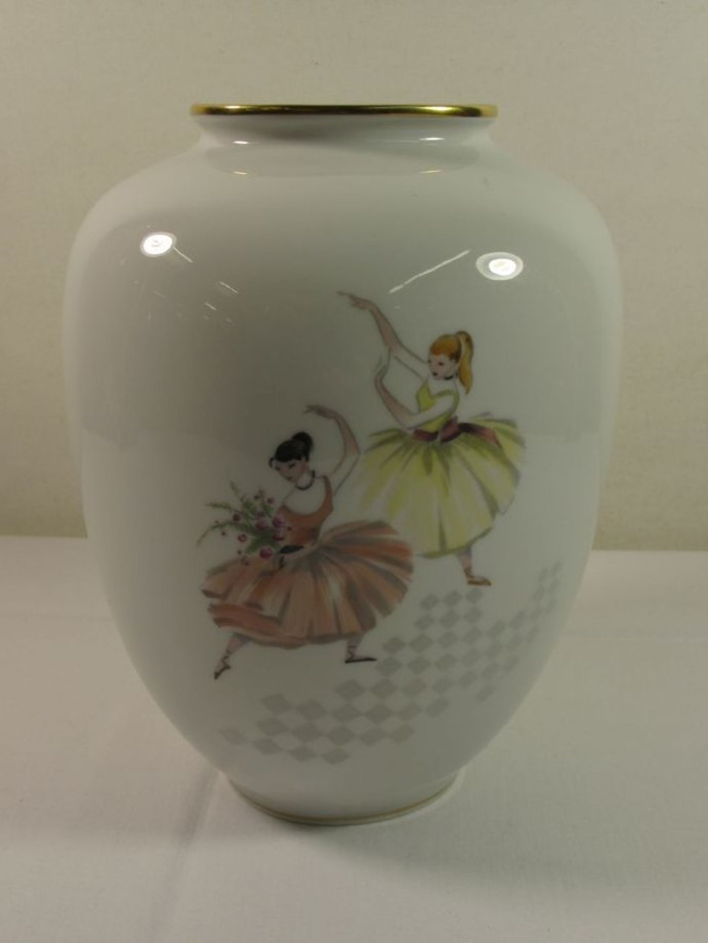 Vase "PMM", 50er Jahre Dekor, H-22cm.