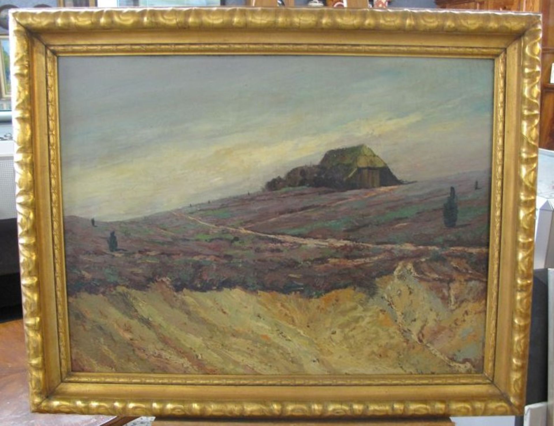 Johannes THIEL (1889-1962) "Heide mit Kate", Öl/Hartfaser, gerahmt, RG 75 x 95cm. - Bild 3 aus 3