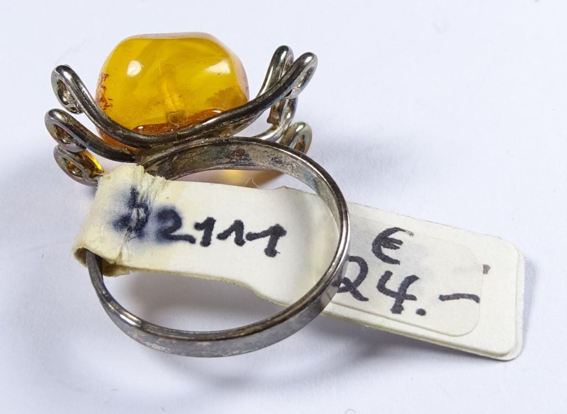 Bernstein Ring,Silber -835- Fischland,3,7gr., RG 52,Neu und ungetragen aus Juweliersauflösun - Bild 3 aus 3