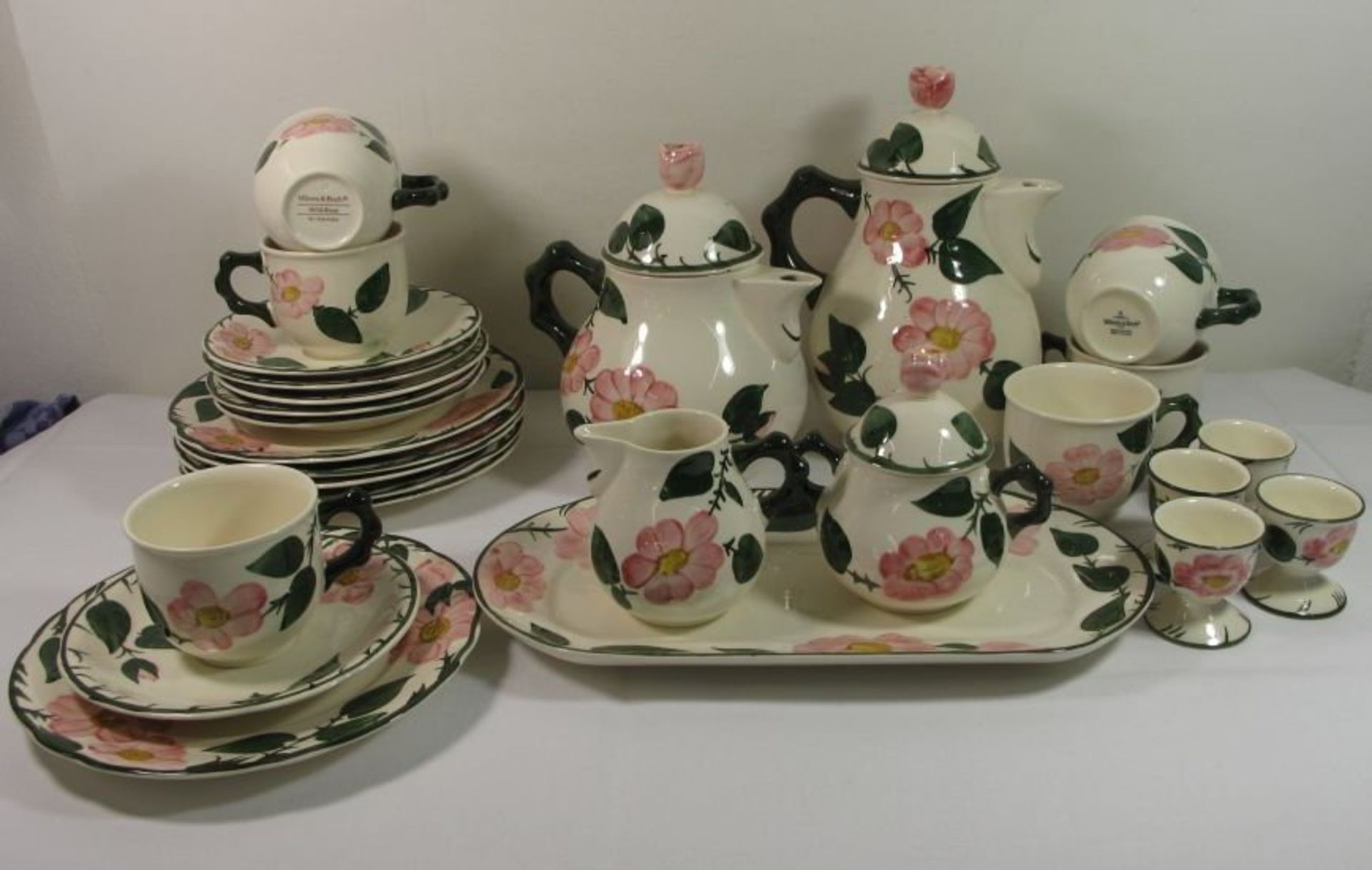 Restservice "Villeroy u. Boch", Wildrose, Kaffeekanne, Milch und Zucker, je 6x Tassen, U.T. (2x