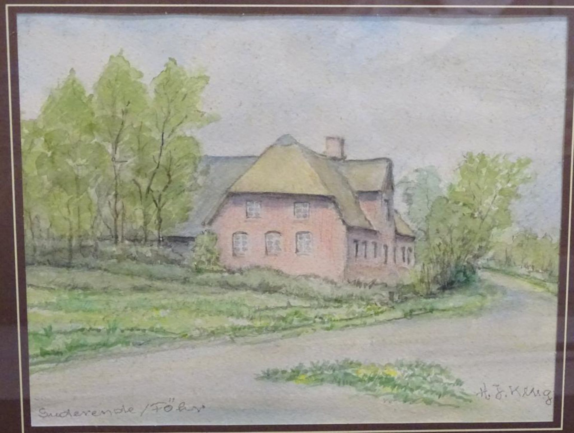 H.J. Klug, 50-80 erer Jahre, 8x Aquarelle/Lithografien, von Föhr bis Ahrenshoop, alle ger/Glas, RG - Bild 2 aus 10