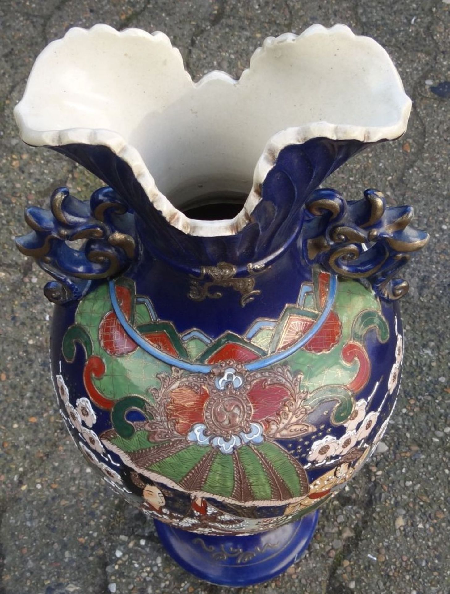 grosse China-Vase, aufwendig bemalt, H-63 cm - Bild 5 aus 6