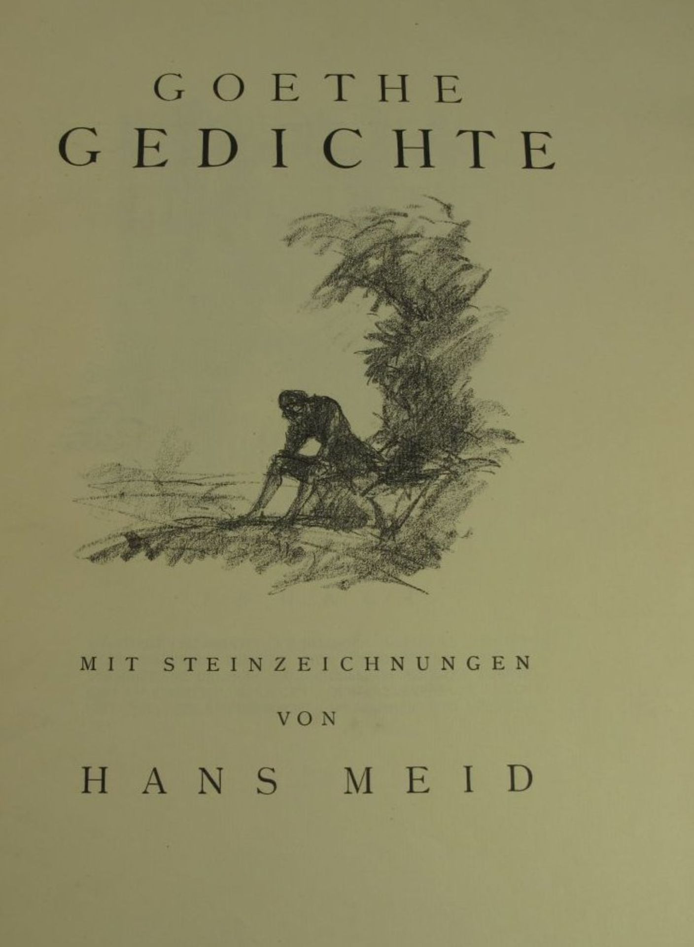 Goethe Gedichte, mit Steinzeichnungen von Hans Meid,Berlin, Cassirer 1925, Folge von 19 Lithogr. - Bild 3 aus 6