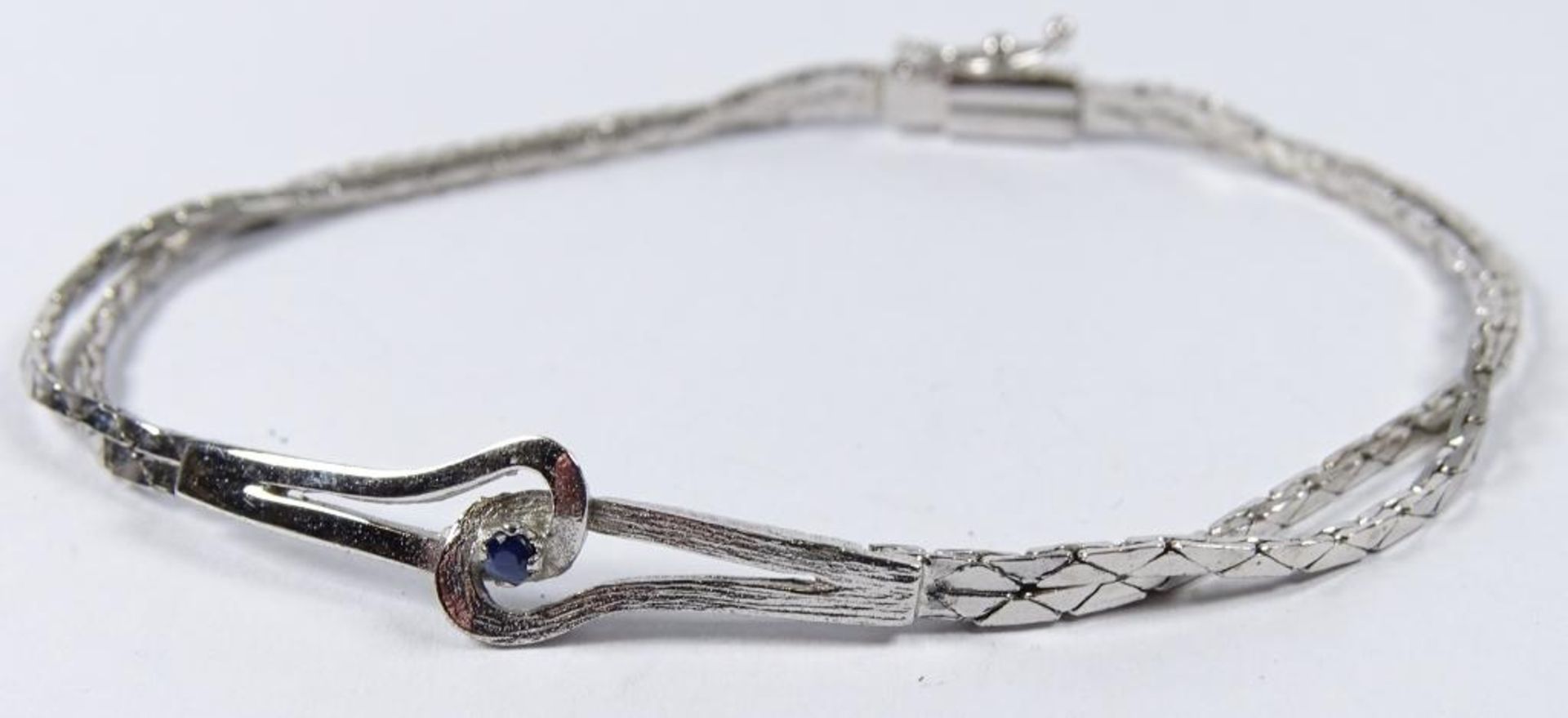 Armband,Silber -835- mit Saphir,L-19cm, 6,5gr. - Bild 4 aus 4