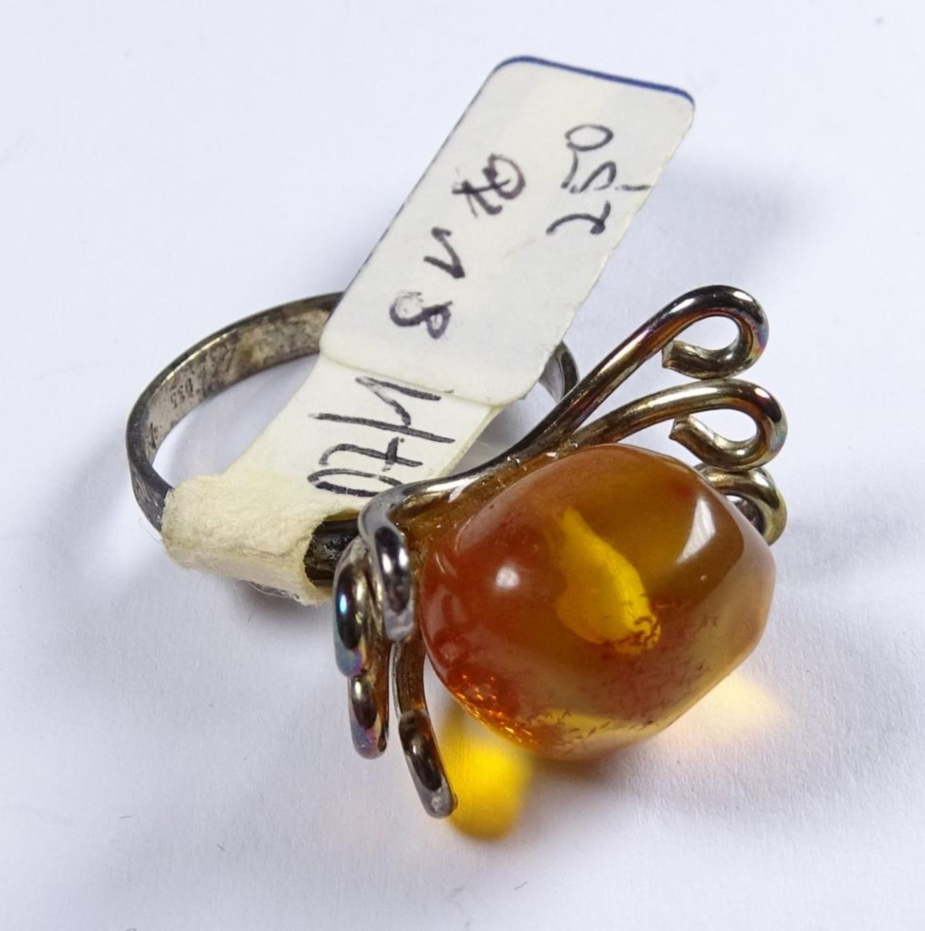 Bernstein Ring,Silber -835- Fischland,3,7gr., RG 52,Neu und ungetragen aus Juweliersauflösun - Bild 2 aus 3