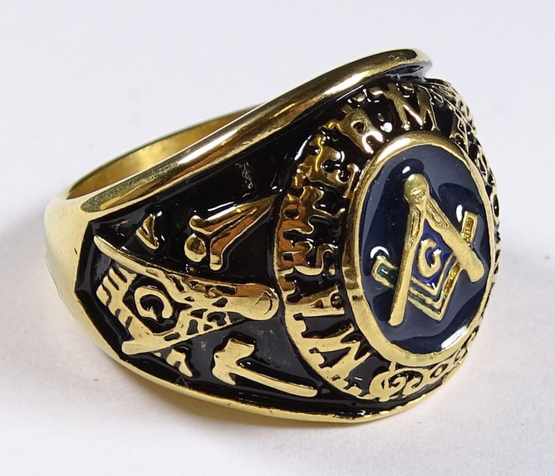Freimaurer Ring,vergoldet,emailliert, RG 64 - Bild 2 aus 4