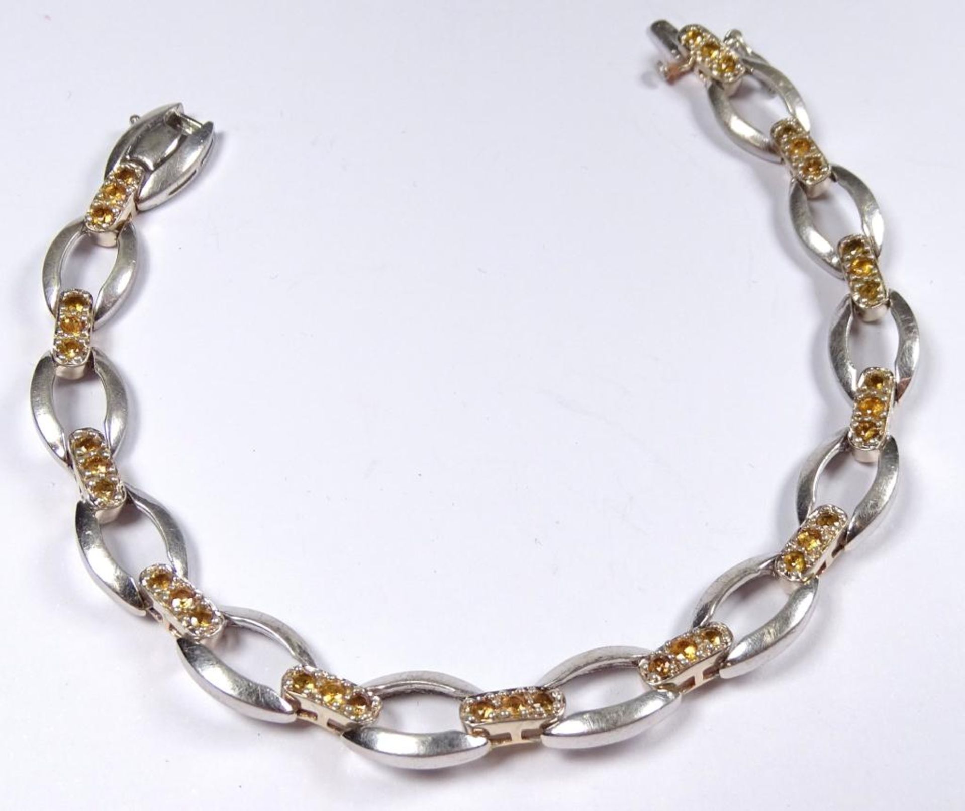 Armband,Silber 925/000 mit Citrine,L-19cm, 13,7gr.