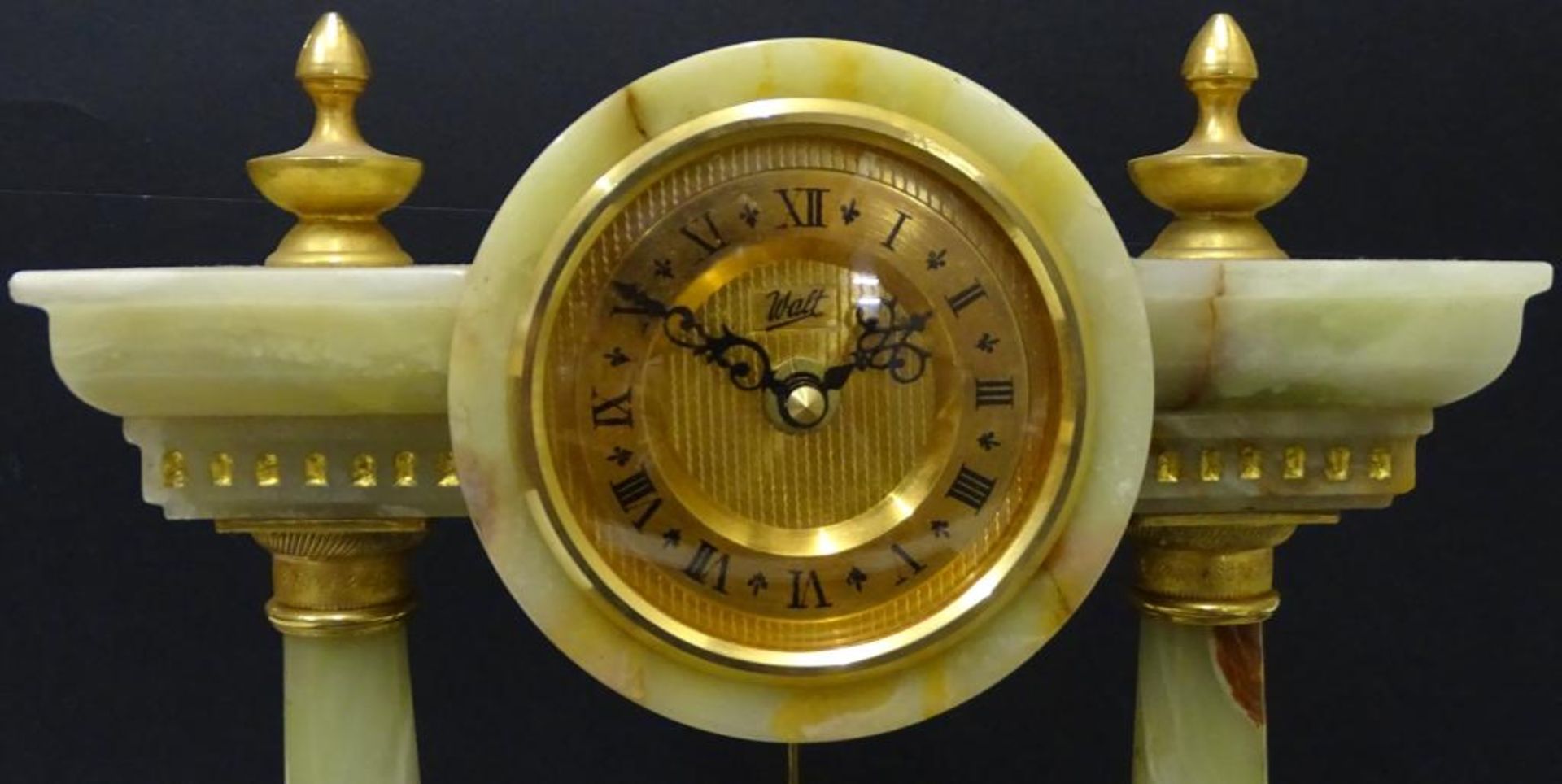 Portal-Uhr "Walt", Onyxgehäuse, H-32 cm, B-26 cm, Funktion nicht geprü - Bild 3 aus 5