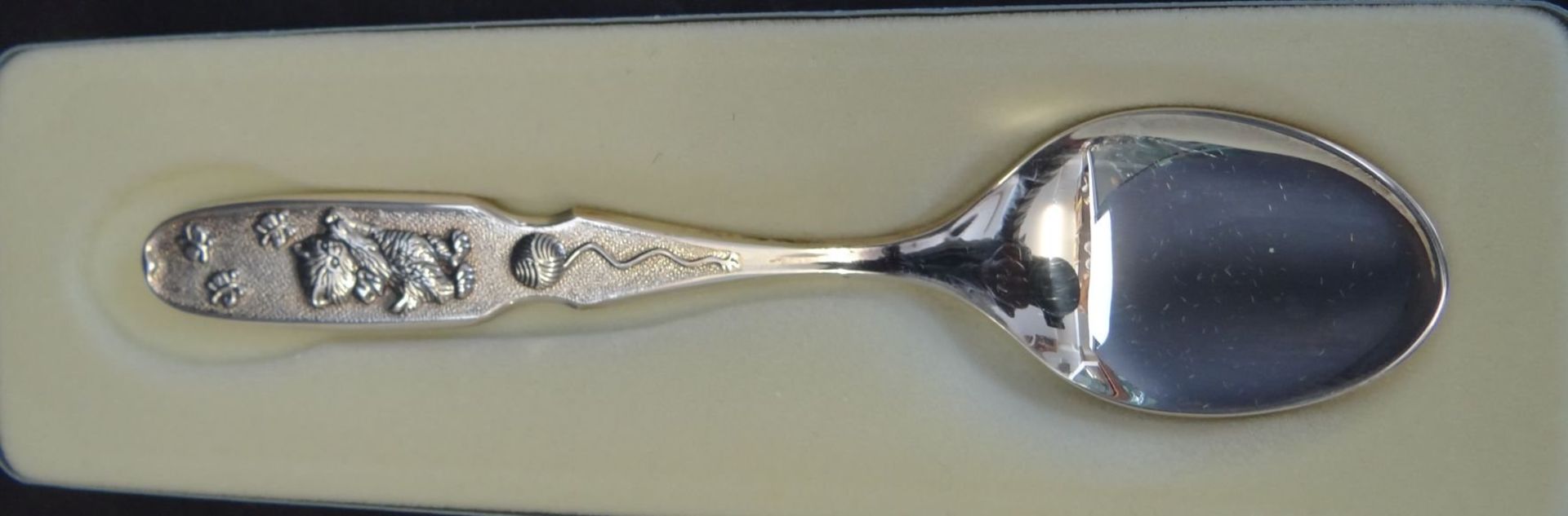 Kinderlöffel,Silber-830-, gemarkt "Nils Hansen", L-13,5 cm, neuwertig in OVP, 20 gr., - Bild 2 aus 4