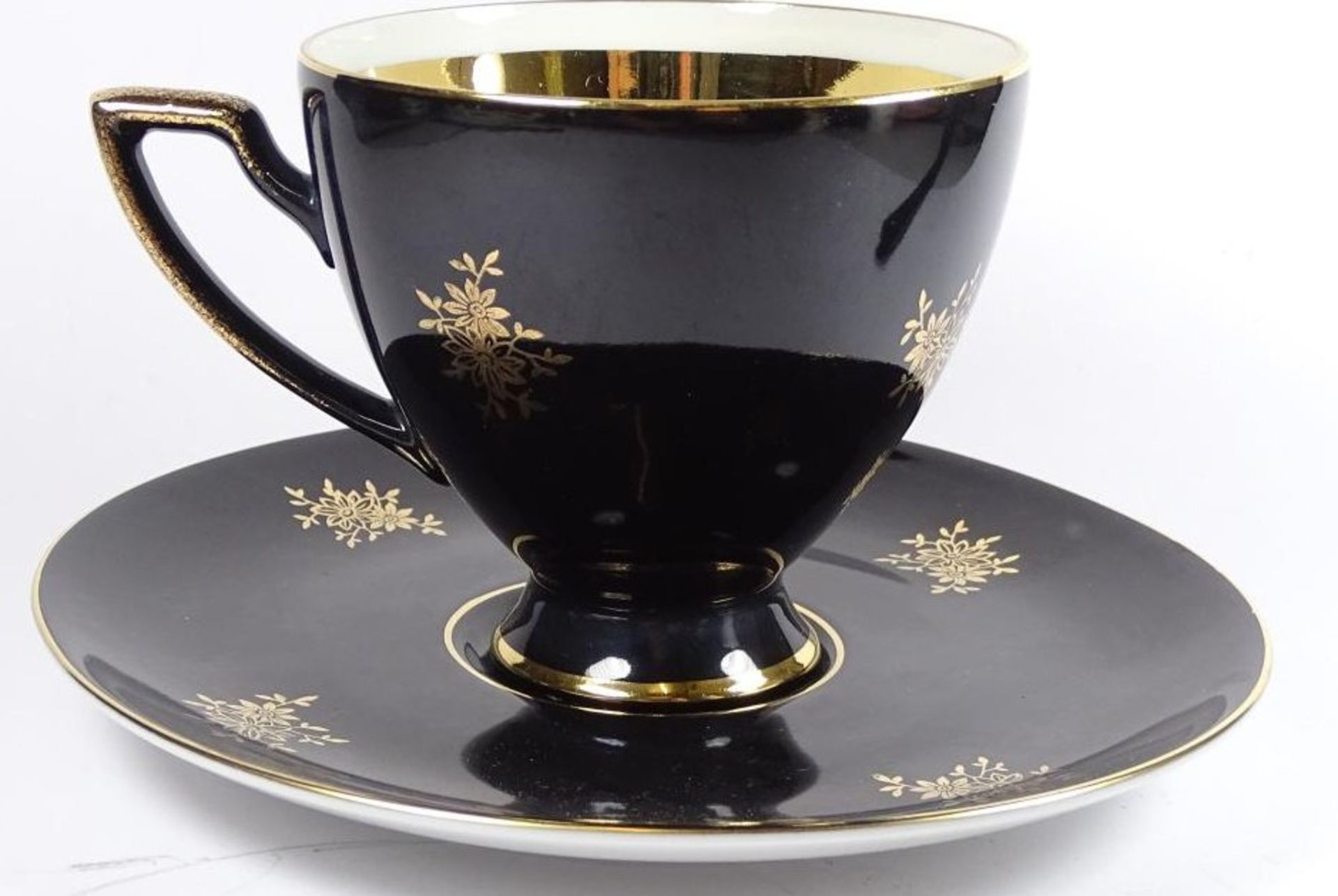 Tasse mit U.T. "Imperial" Kobalt/Gold/Blumen - Bild 3 aus 5