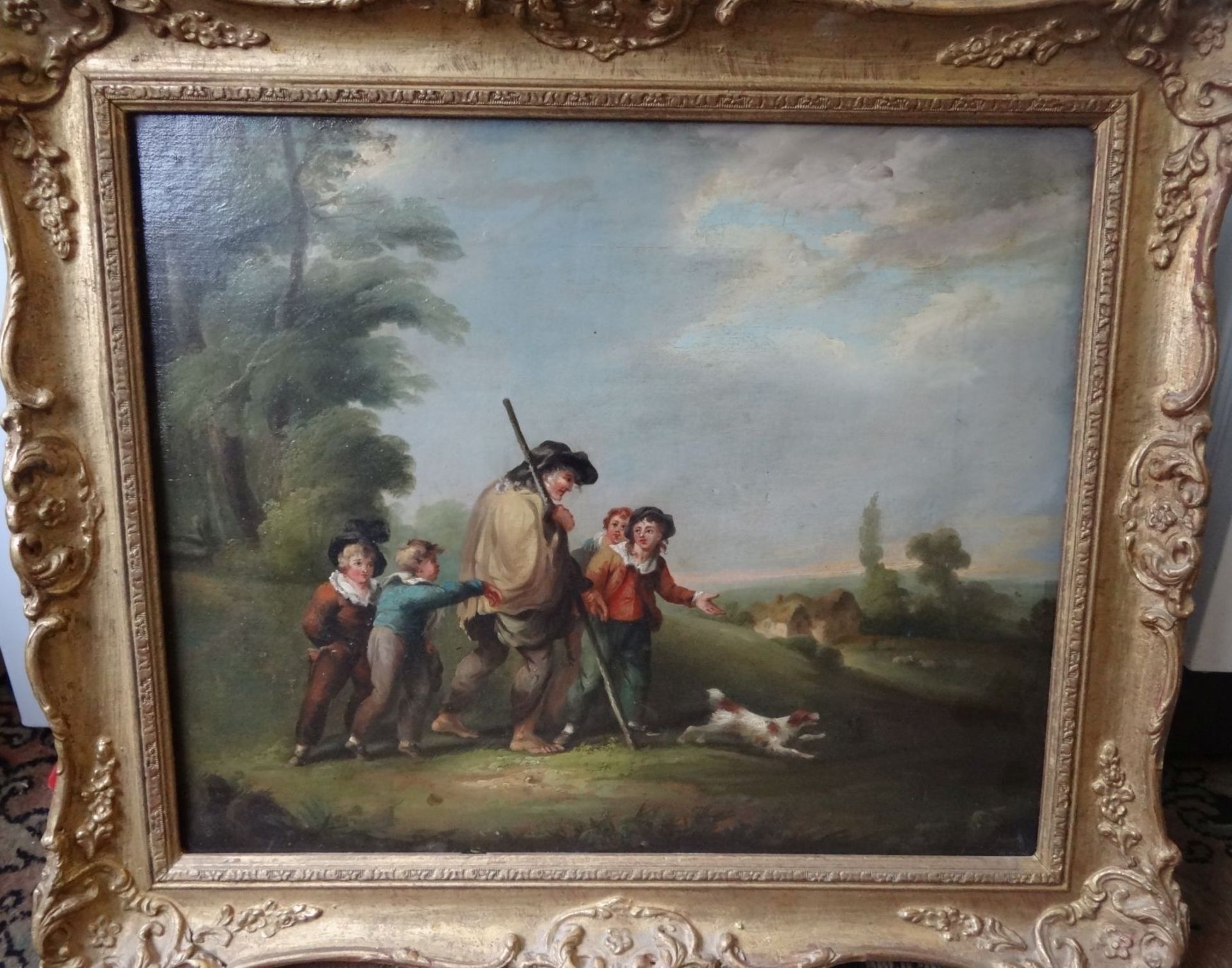 Francis WHEATLEY (1747-1801) "Kindergruppe" Öl/Leinen, doubliert, gerahmt, RG 44x51 c - Bild 2 aus 4