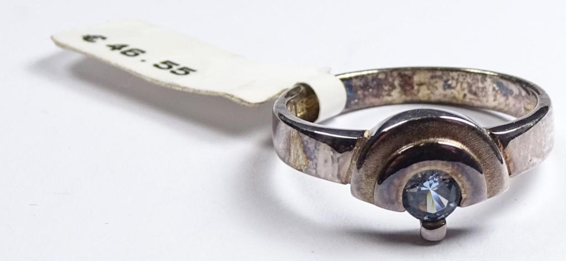 Ring,Silber -925- mit hellblauem Stein, 2,70gr., RG 53,Neu und ungetragen aus Juweliersauflösun