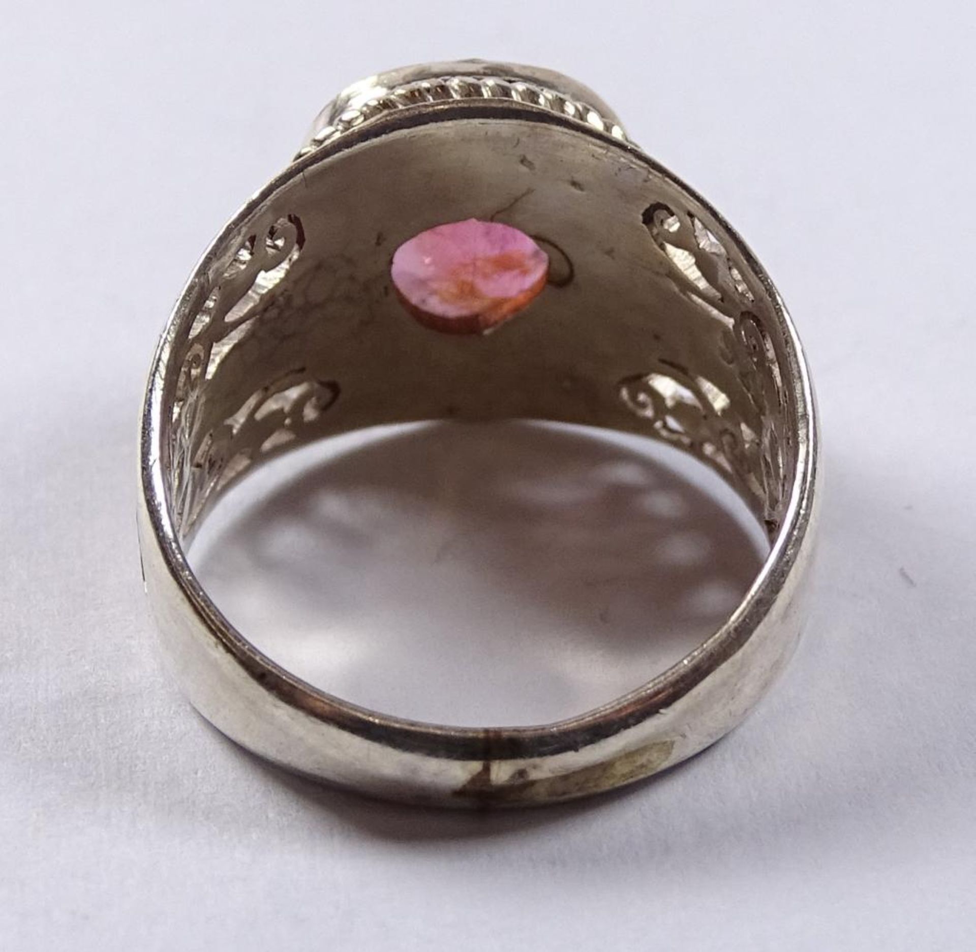 Ring,Silber -925- mit rot fac.Stein, 5,9gr., RG 55 - Bild 4 aus 4