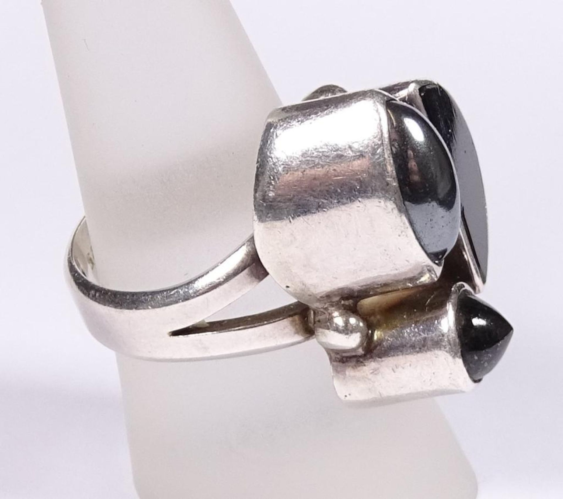 Designer Ring,Silber -925-"DIVA",Onyx und Hämatit,kl.Abplatzer, 14,9gr., RG 5 - Bild 2 aus 3