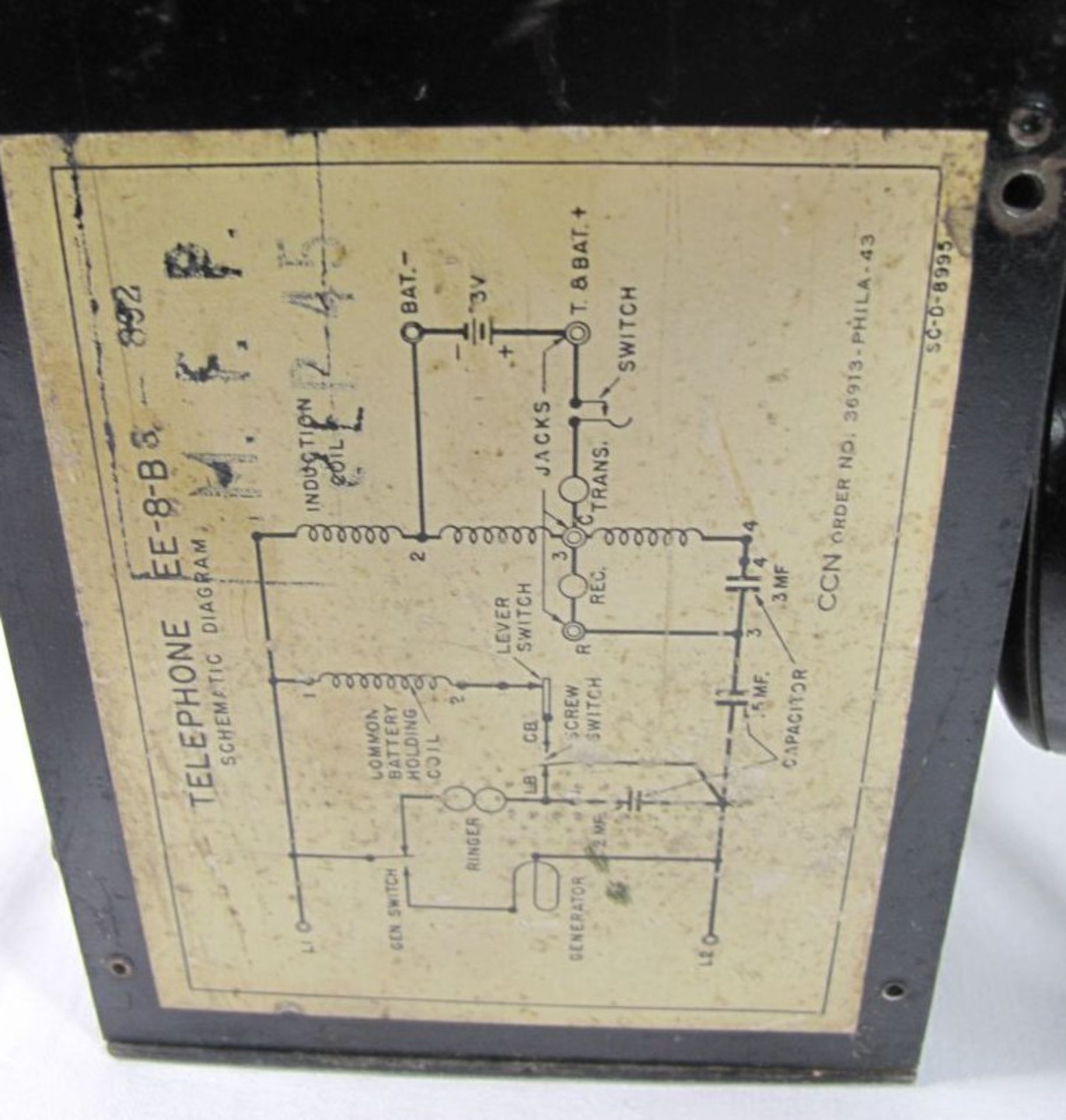 Feldtelefon, USA od. GB ?, 2. WK, Alters-u. Gebrauchsspuren. - Bild 5 aus 5