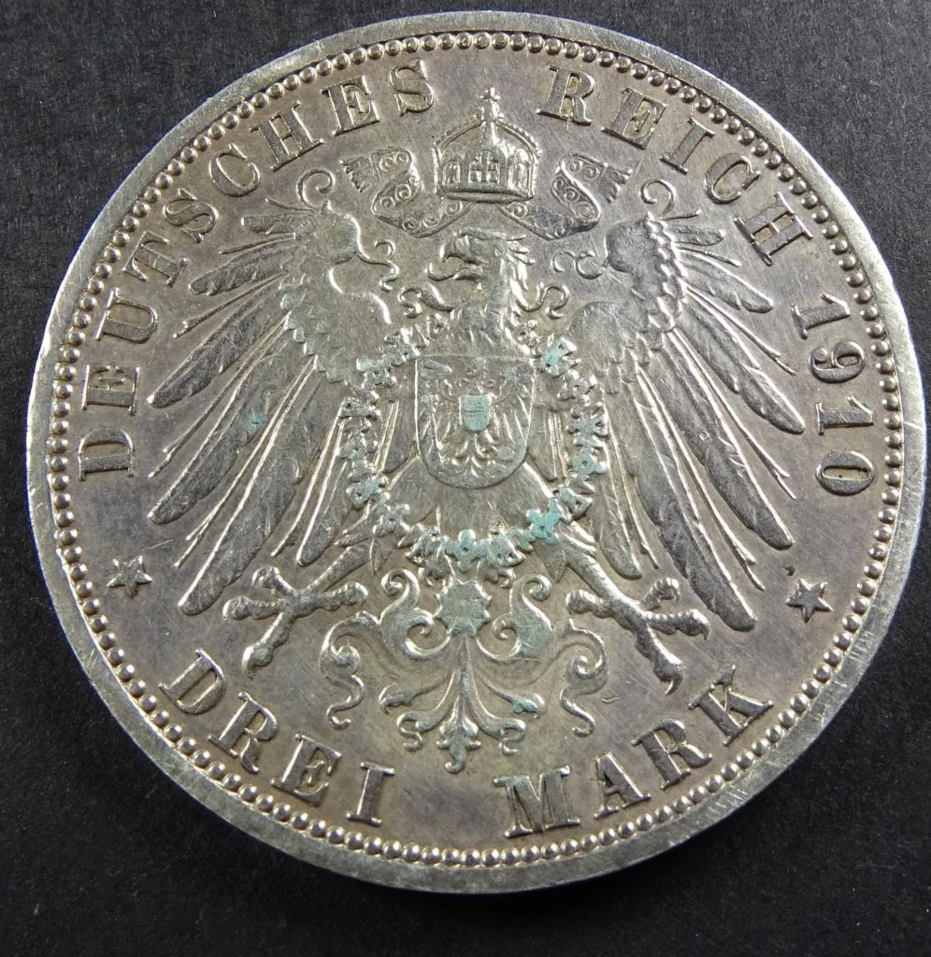 Drei Mark, Deutsches Reich 1910,Wilhelm II ,König v.Preussen, d-3,3cm, 17,3gr