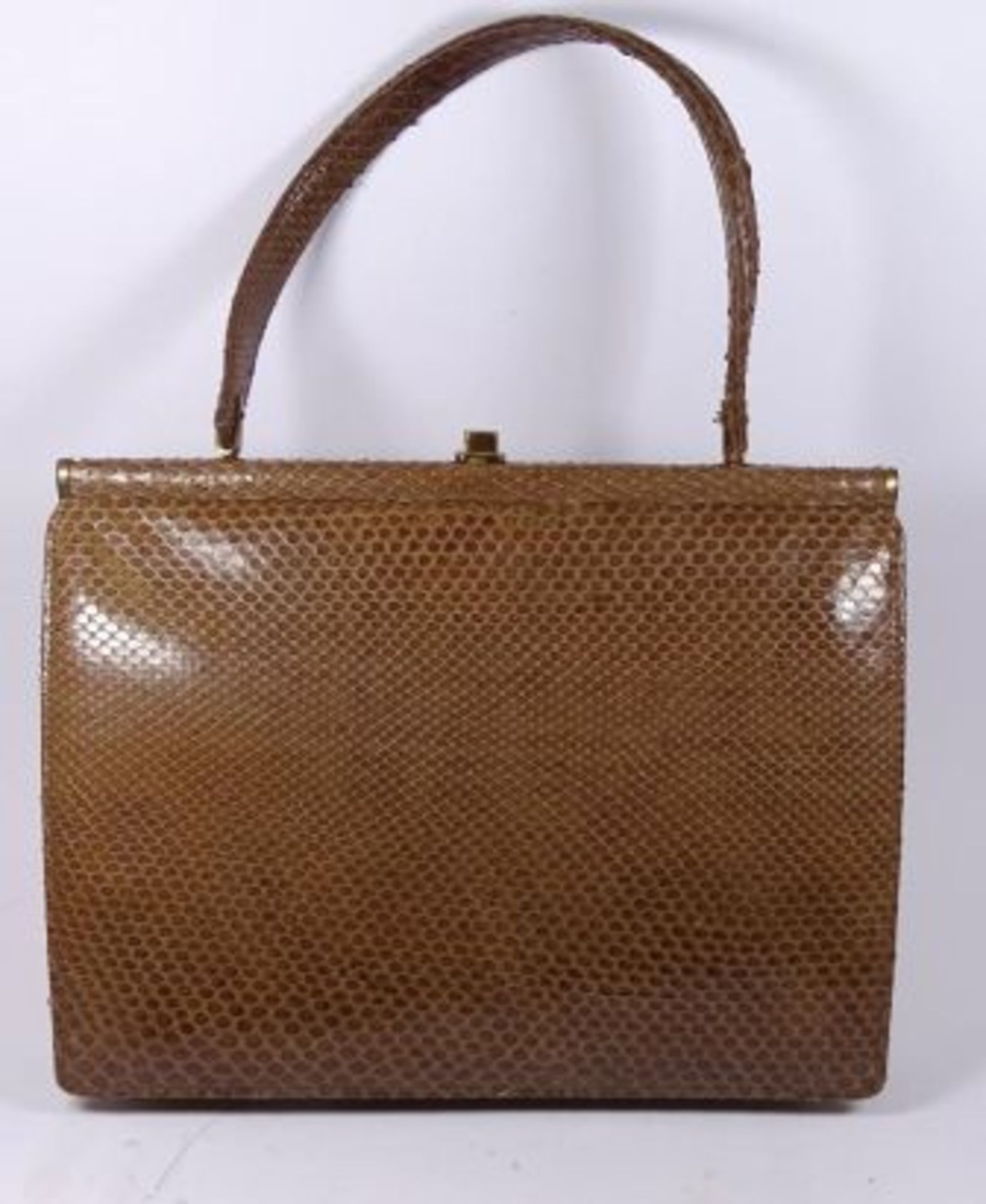 Schlangenleder-Handtasche, 21x27 cm