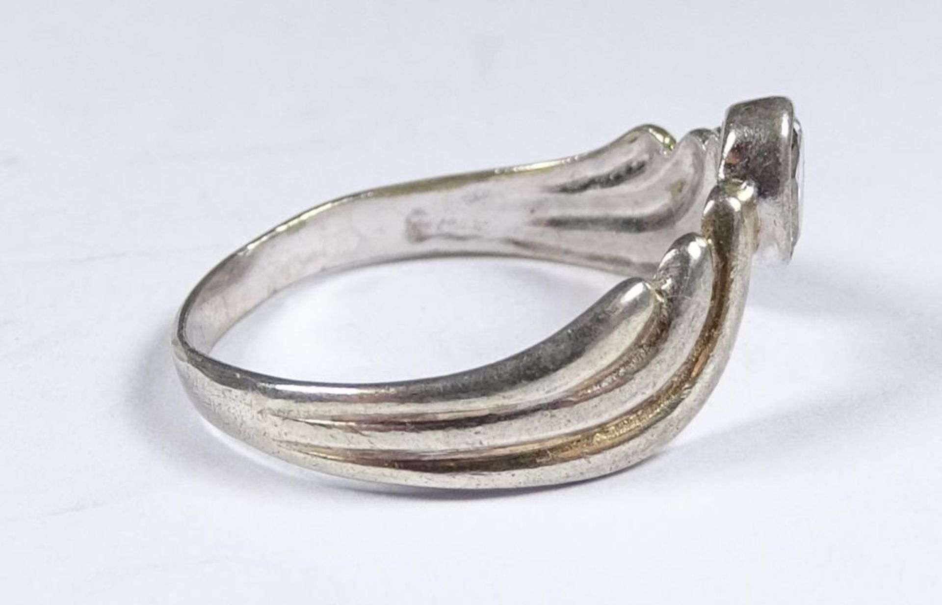 Ring,Silber -925- mit einem Zirkon, 1,85gr., RG 56 - Bild 2 aus 3