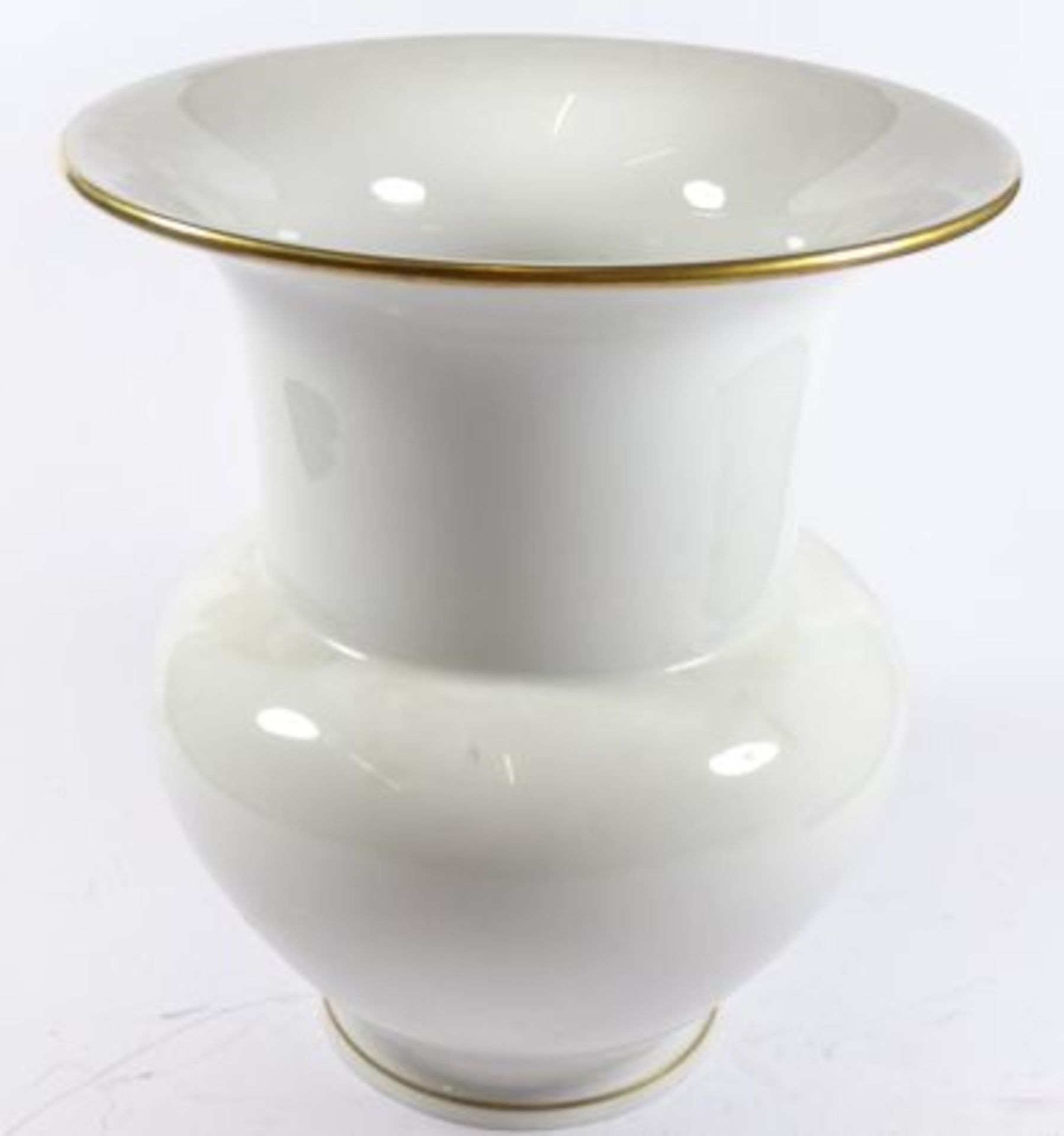 grosse, weisse Vase "KPM" Berlin, Goldrand, H-19 cm, D-17 cm