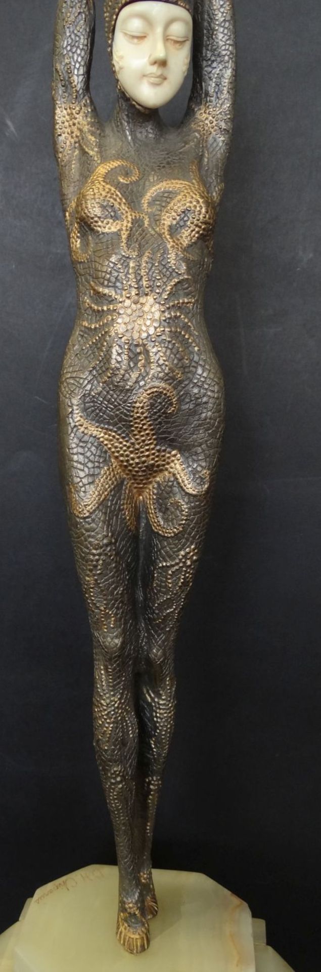Demetre Haralamb CHIPARUS (1886-1947), gr. Art Deko Bronze "Starfish" um 1925, mit Elfenbein-Kopf - Bild 5 aus 10