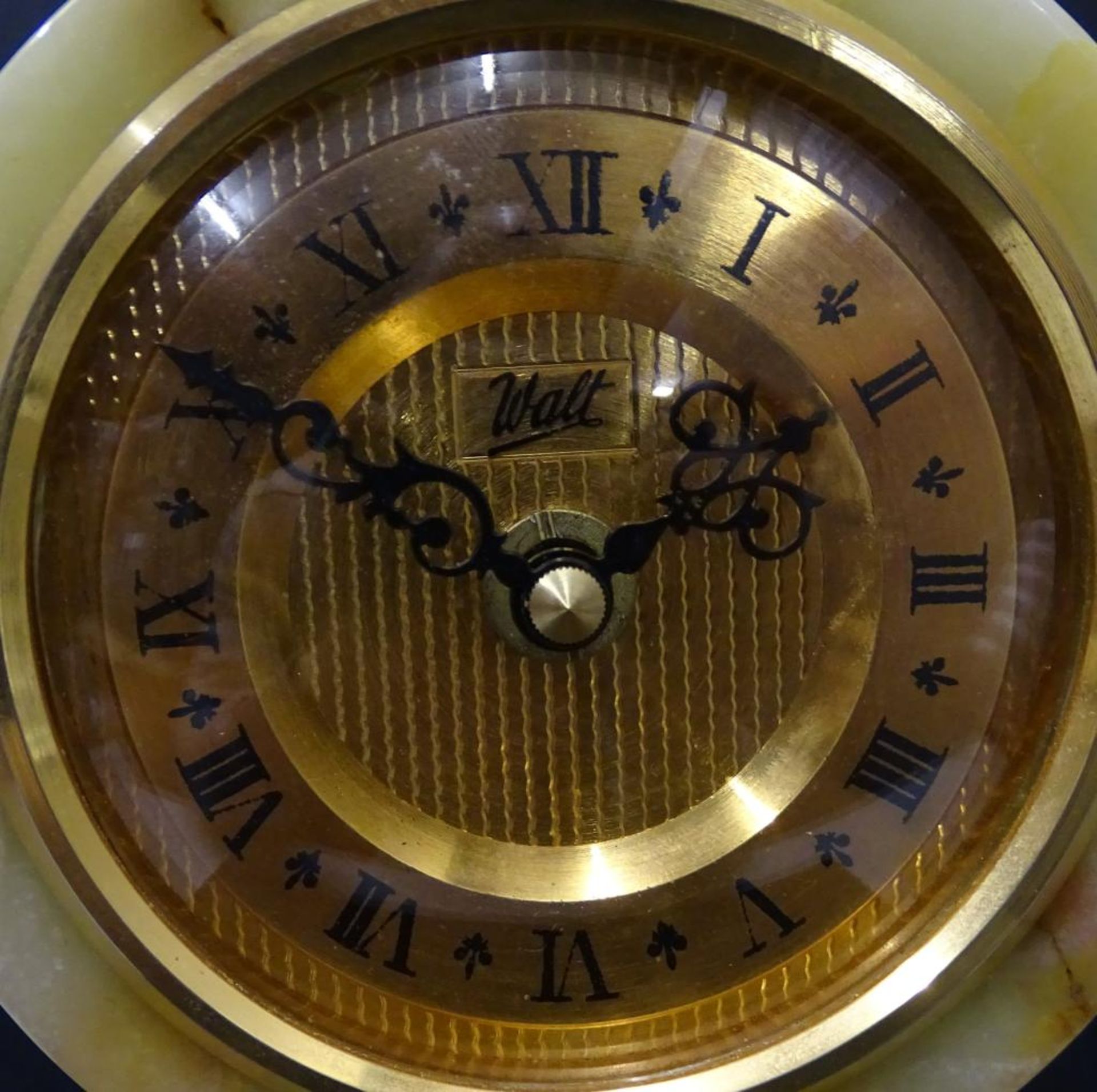Portal-Uhr "Walt", Onyxgehäuse, H-32 cm, B-26 cm, Funktion nicht geprü - Bild 4 aus 5