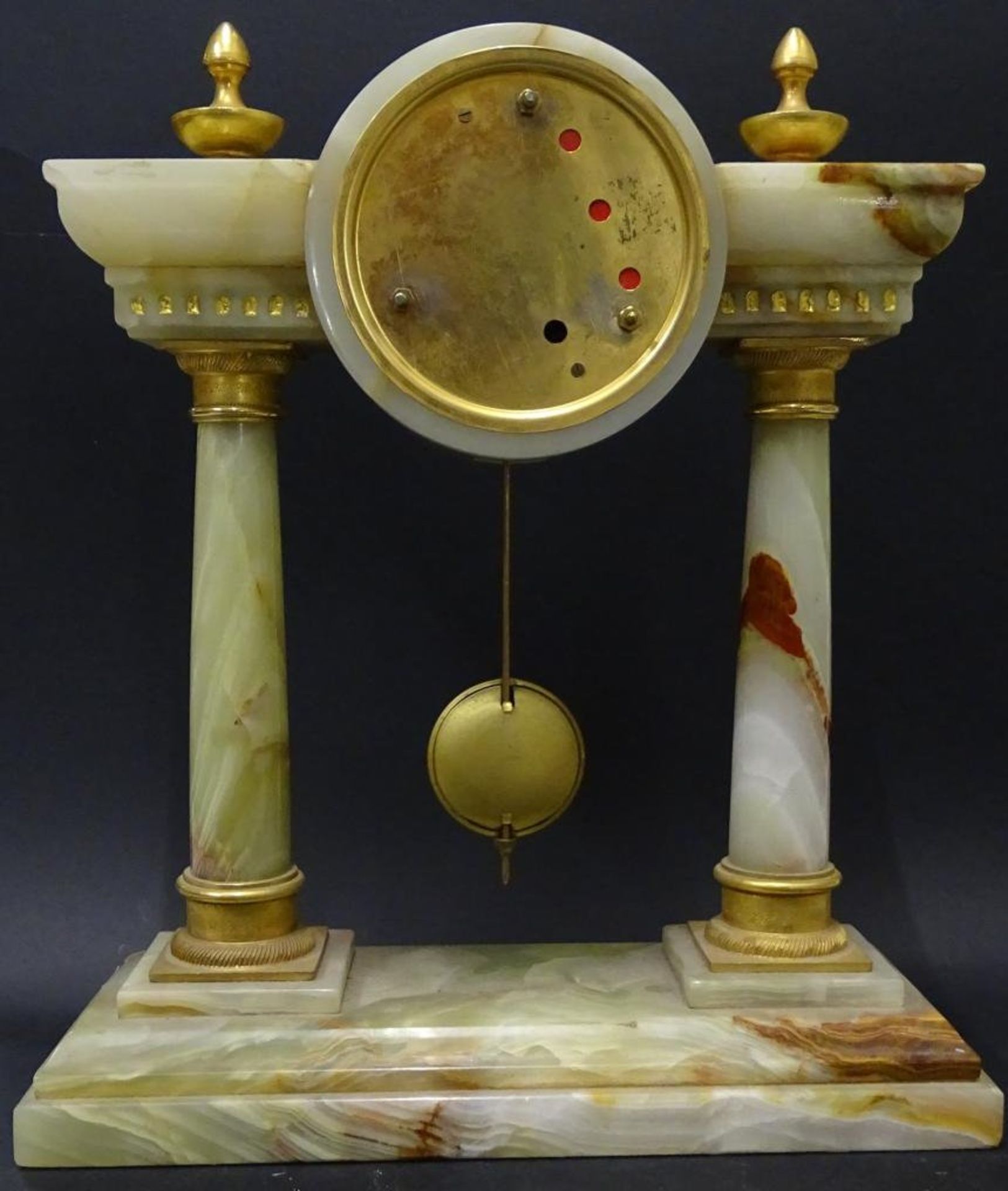 Portal-Uhr "Walt", Onyxgehäuse, H-32 cm, B-26 cm, Funktion nicht geprü - Bild 5 aus 5