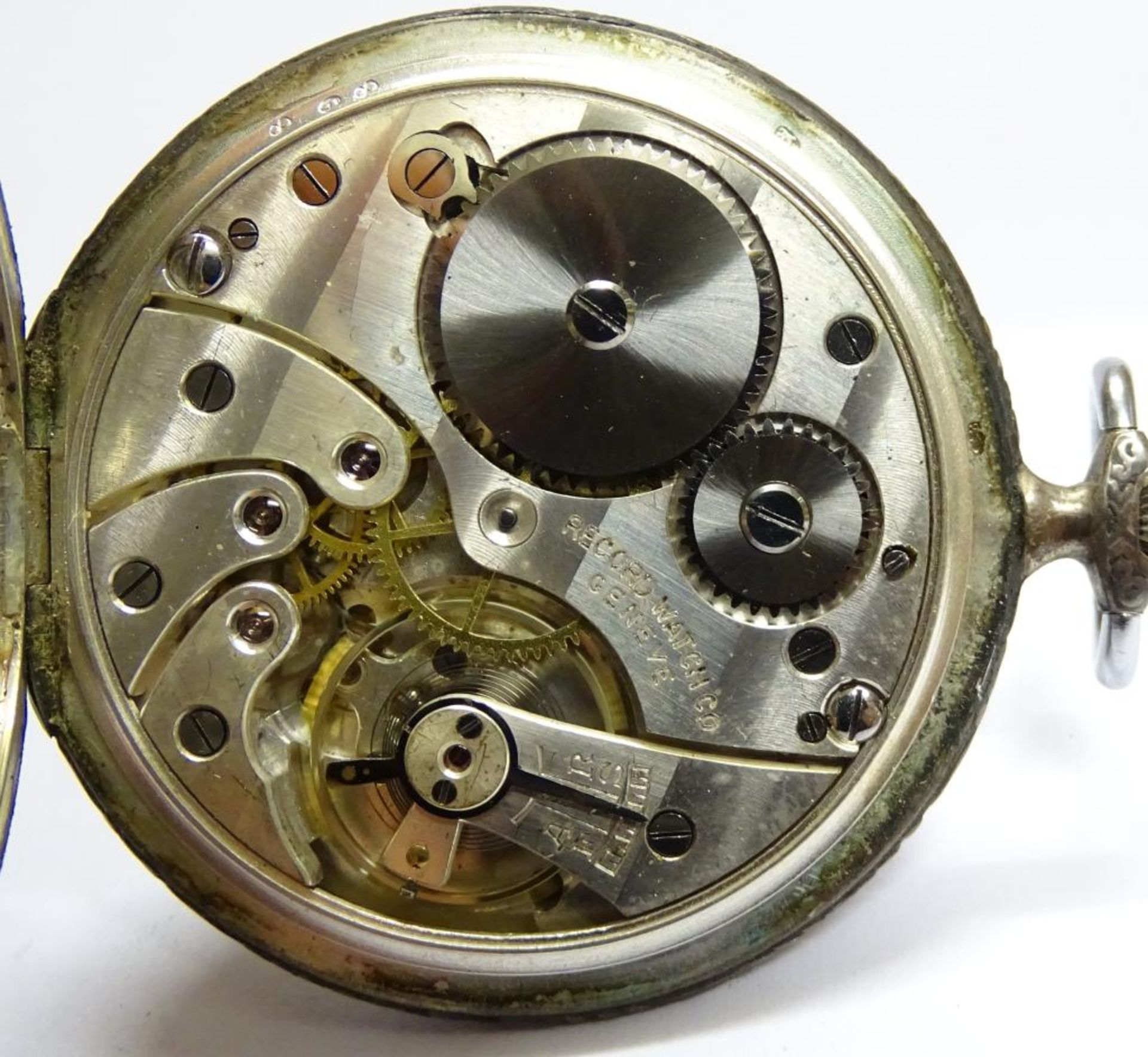 Taschenuhr,Silber-900-"Record Watch",Handaufzug,Werk läuft,d-49mm,guter Zustan - Bild 5 aus 5