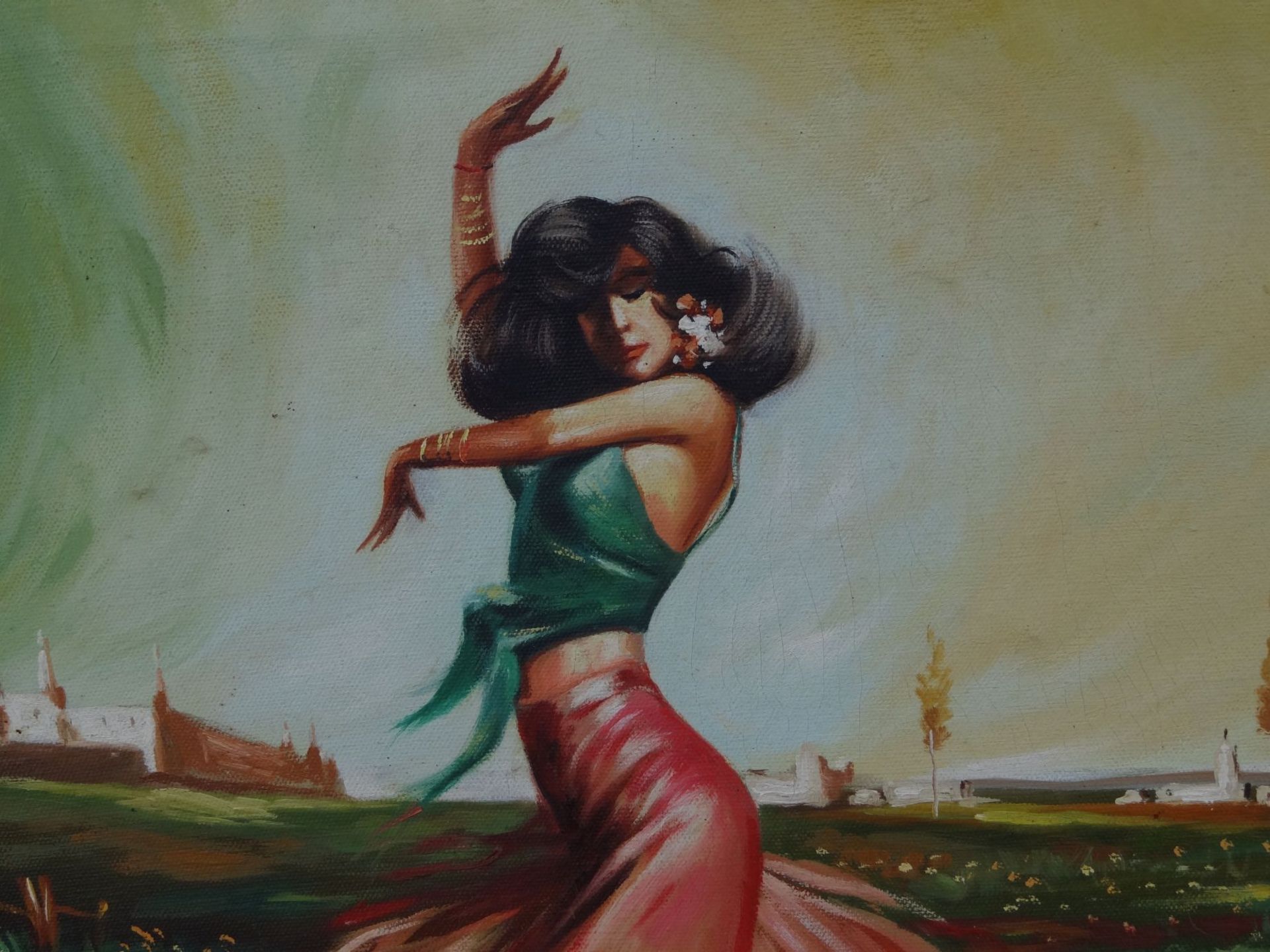 S.Kyung "Flamenco Tänzerin" öl/Leinen, gerahmt, RG 70x105 - Bild 3 aus 6