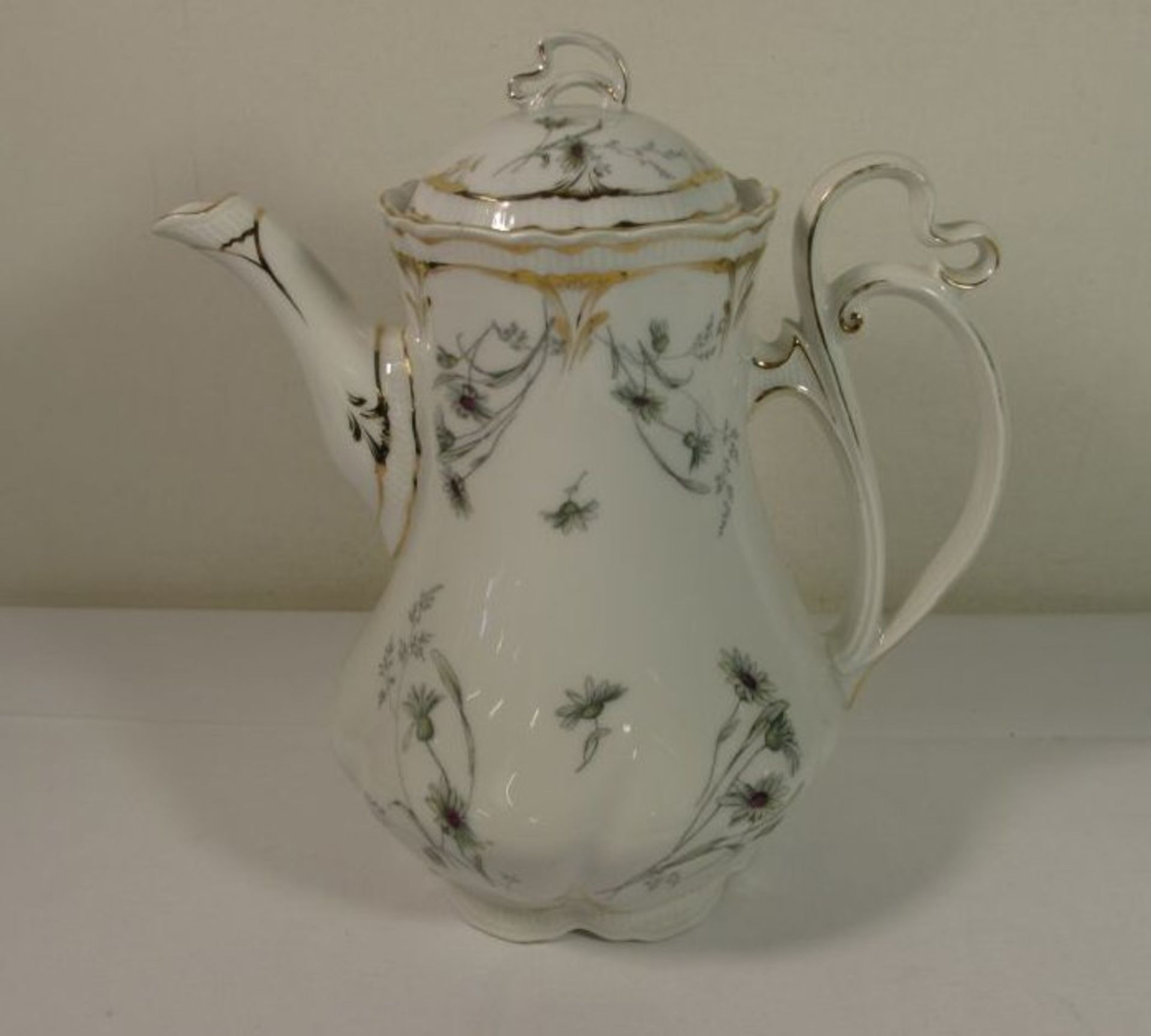 Kaffekanne "Carl Tielsch", Jugendstil, Chantilly, guter Zustand, H-26cm.