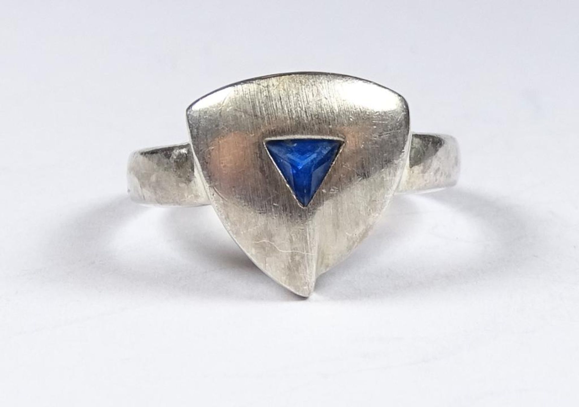 Ring,Silber -925- mit blauem Stein, 2,8gr., RG 54